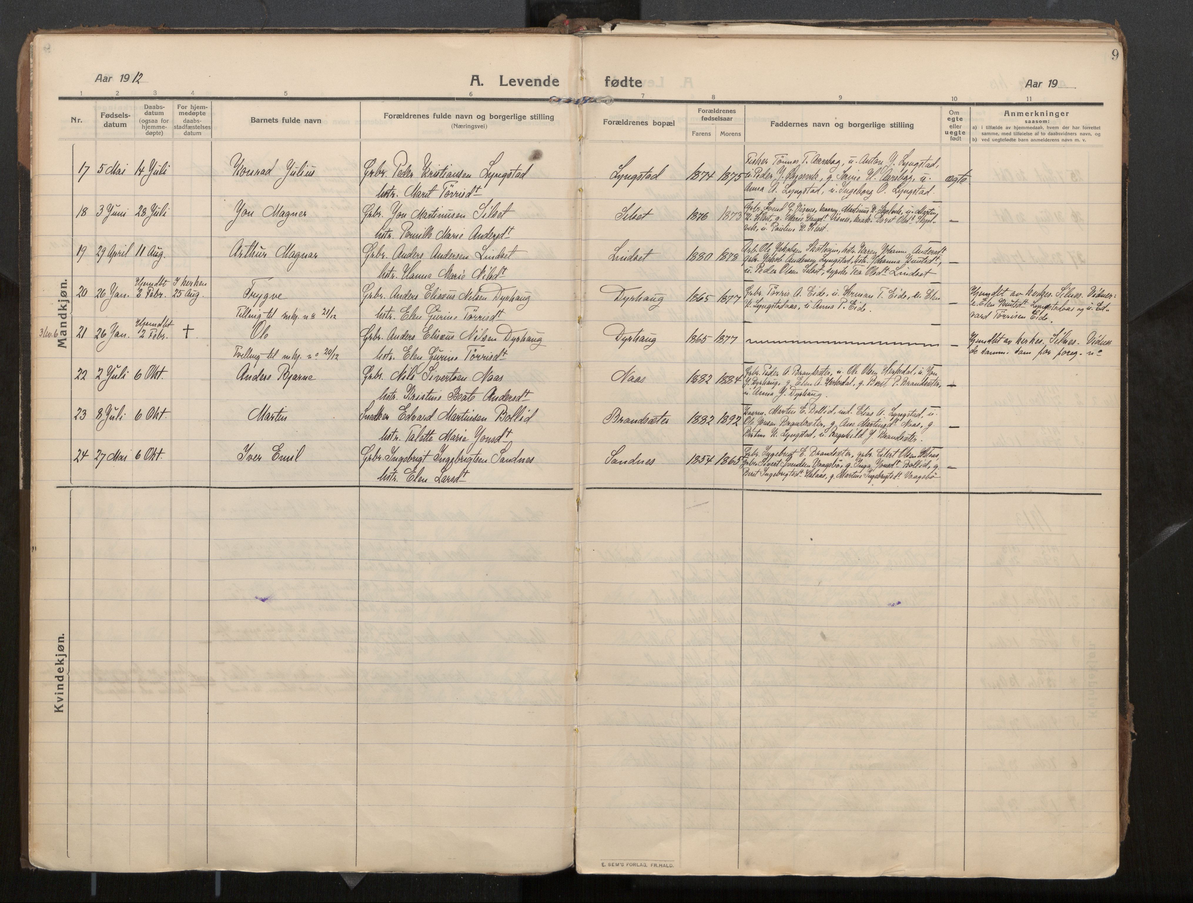 Ministerialprotokoller, klokkerbøker og fødselsregistre - Møre og Romsdal, AV/SAT-A-1454/571/L0836b: Ministerialbok nr. 571A03, 1911-1926, s. 9