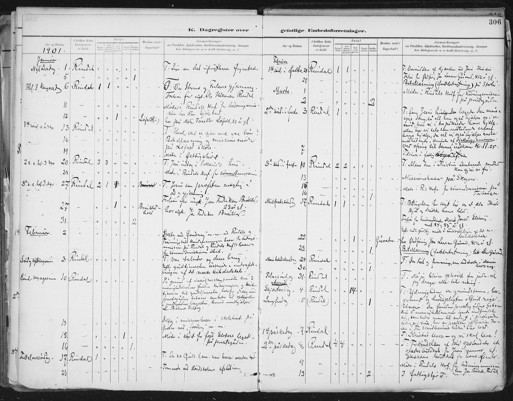 Ministerialprotokoller, klokkerbøker og fødselsregistre - Møre og Romsdal, AV/SAT-A-1454/598/L1072: Ministerialbok nr. 598A06, 1896-1910, s. 306