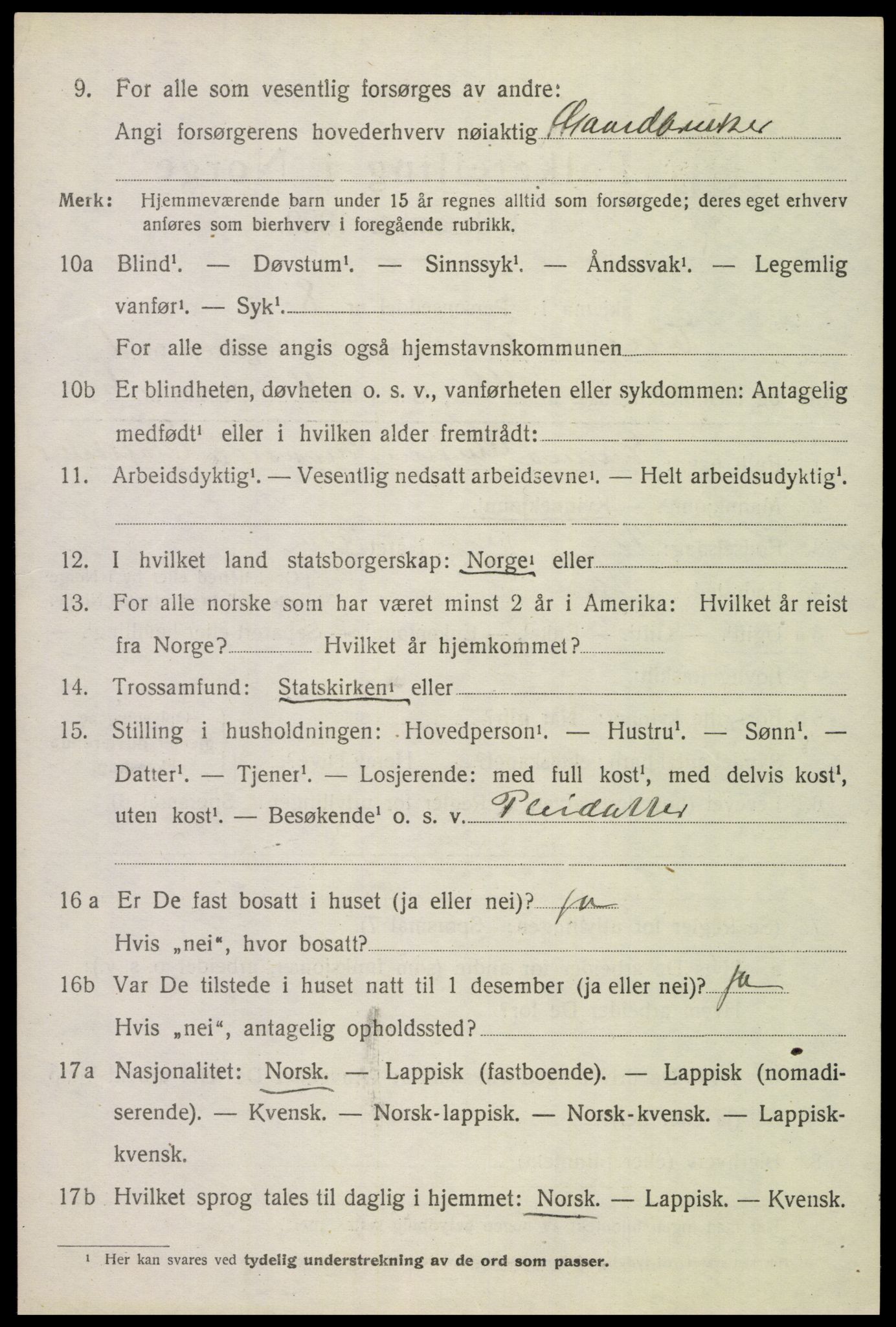 SAT, Folketelling 1920 for 1853 Evenes herred, 1920, s. 2271