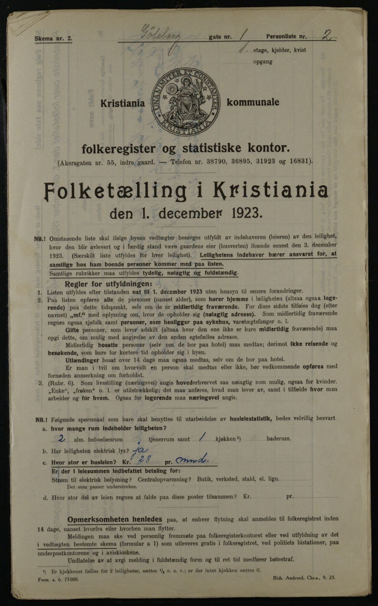 OBA, Kommunal folketelling 1.12.1923 for Kristiania, 1923, s. 36680