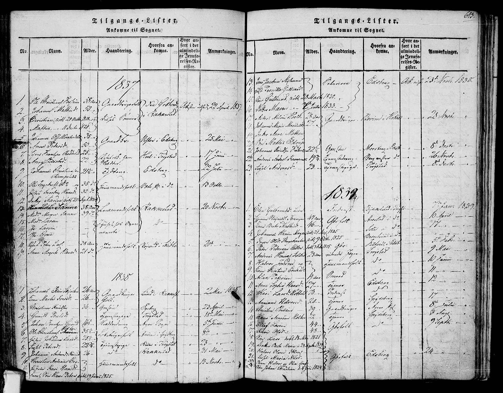 Askim prestekontor Kirkebøker, AV/SAO-A-10900/F/Fa/L0004: Ministerialbok nr. 4, 1817-1846, s. 642-643