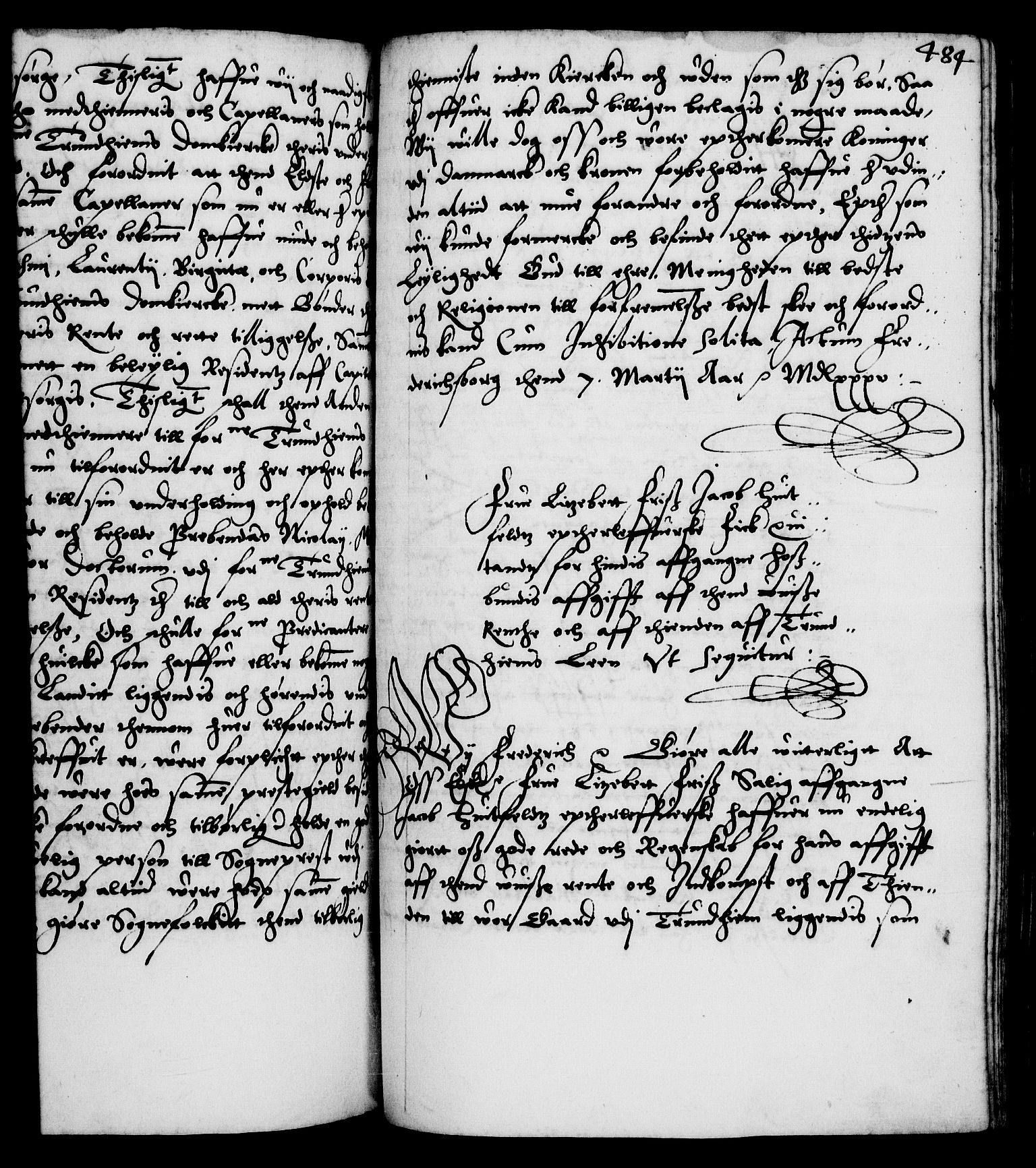 Danske Kanselli 1572-1799, AV/RA-EA-3023/F/Fc/Fca/Fcaa/L0001: Norske registre (mikrofilm), 1572-1588, s. 484a