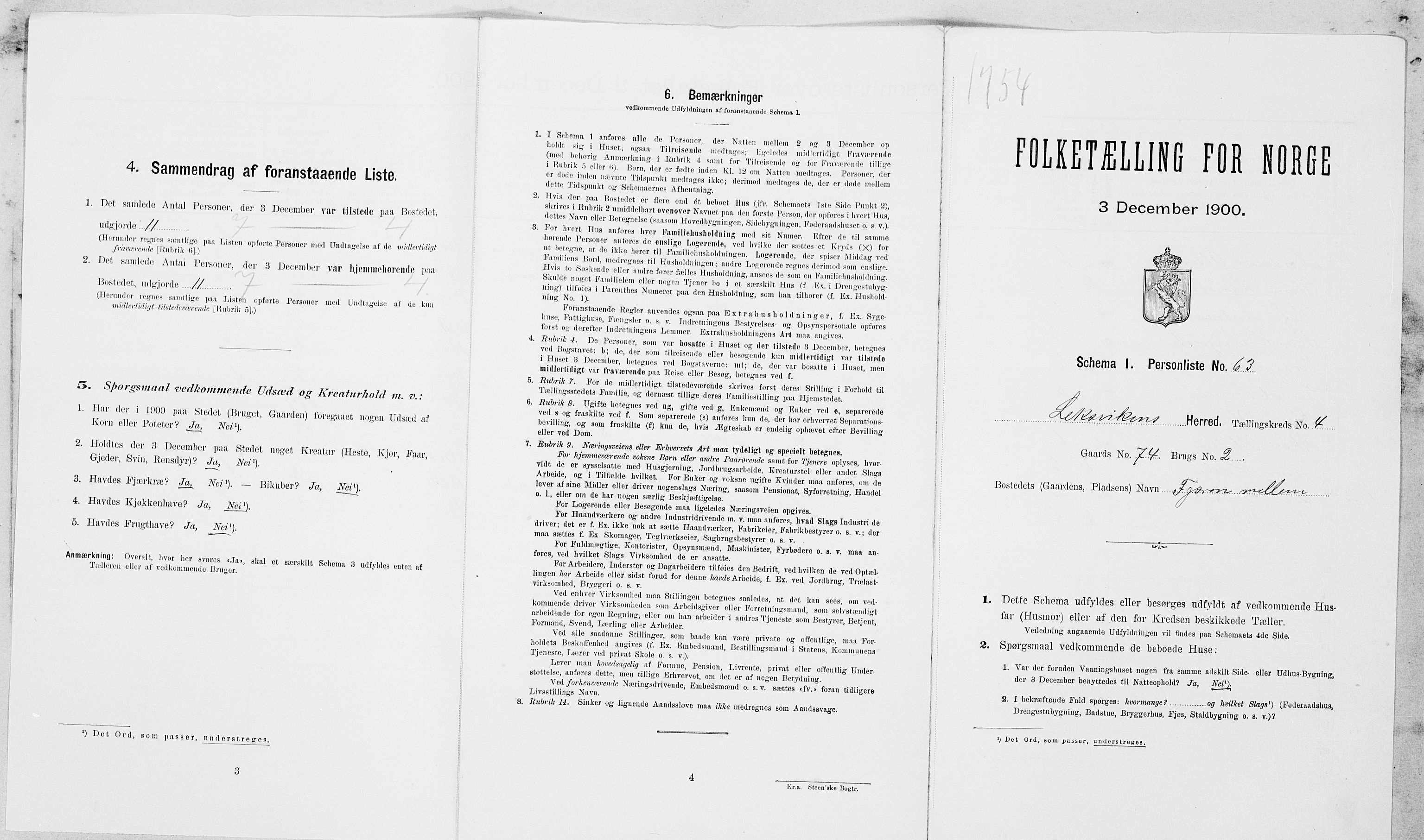 SAT, Folketelling 1900 for 1718 Leksvik herred, 1900, s. 586