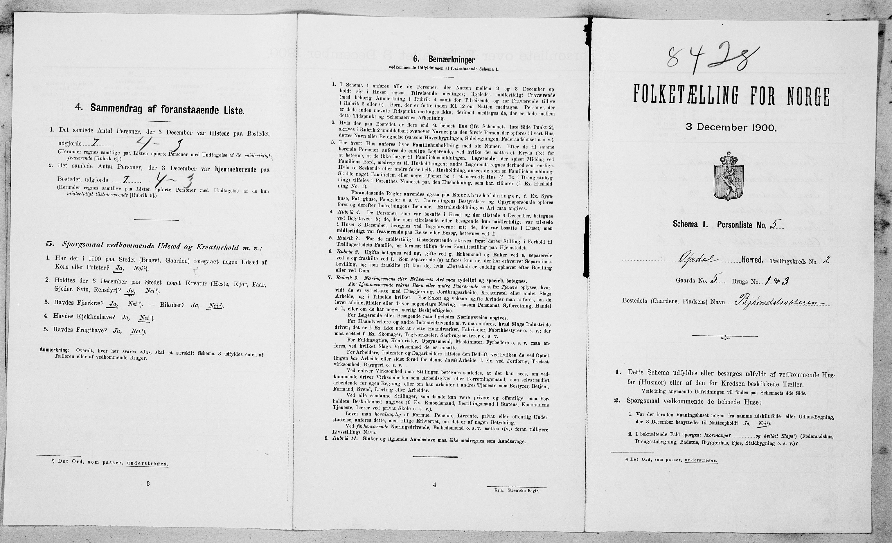 SAT, Folketelling 1900 for 1634 Oppdal herred, 1900, s. 194