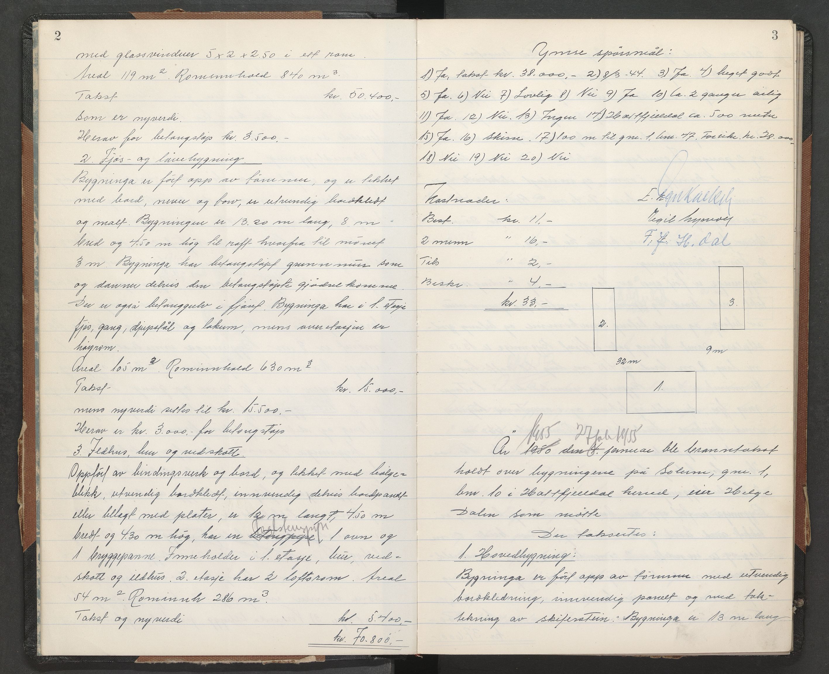 Grane og Hattfjelldal lensmannskontor, AV/SAT-A-5688/3/Oa/L0008: Branntakstprotokoll, 1951-1954