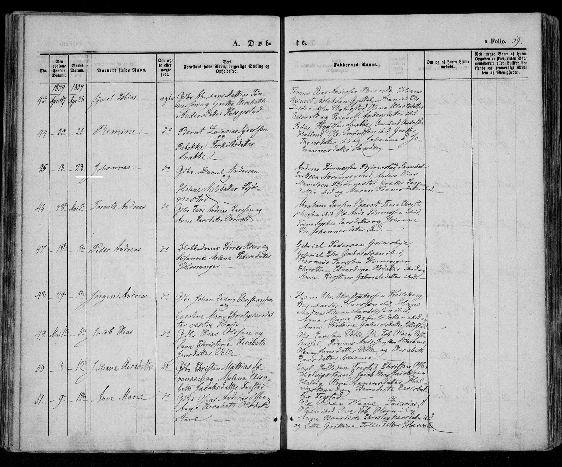 Lista sokneprestkontor, AV/SAK-1111-0027/F/Fa/L0009: Ministerialbok nr. A 9, 1835-1846, s. 59
