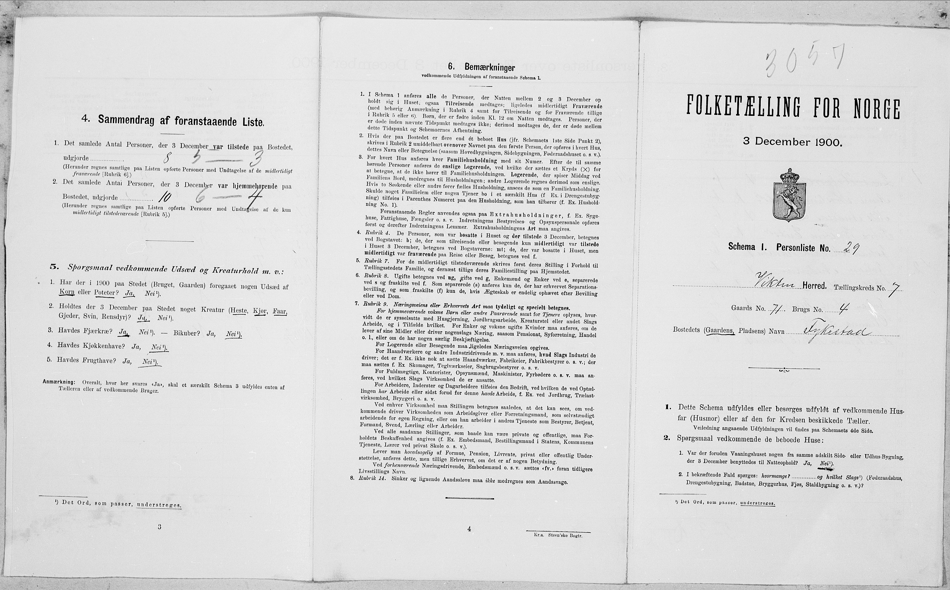 SAT, Folketelling 1900 for 1750 Vikna herred, 1900, s. 800