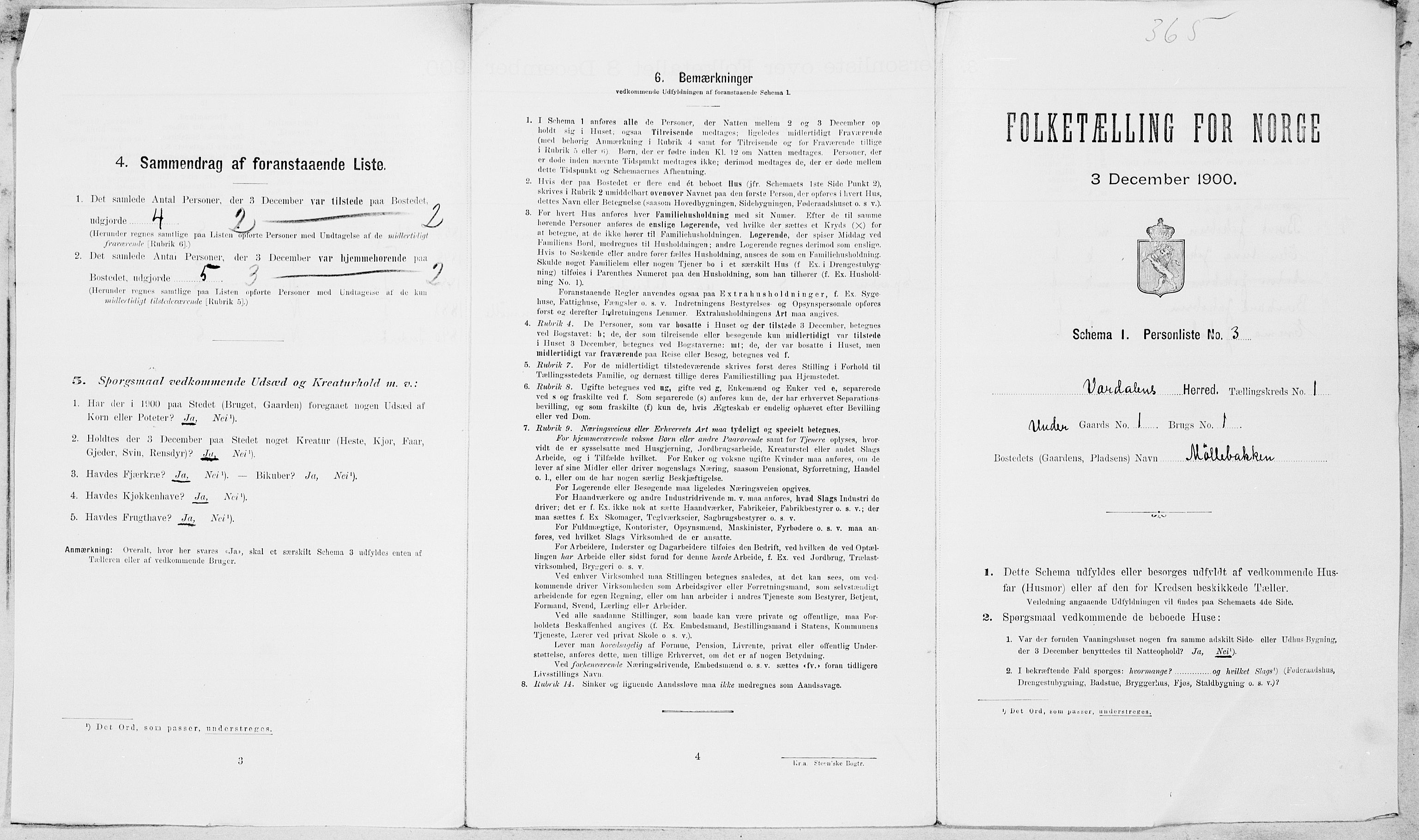 SAT, Folketelling 1900 for 1721 Verdal herred, 1900, s. 153