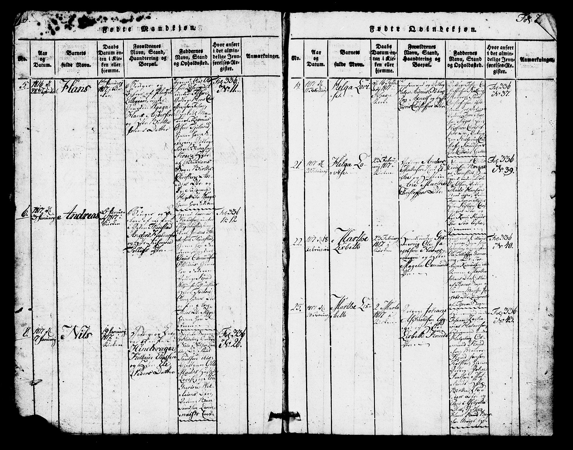 Avaldsnes sokneprestkontor, AV/SAST-A -101851/H/Ha/Hab/L0001: Klokkerbok nr. B 1, 1816-1825, s. 3