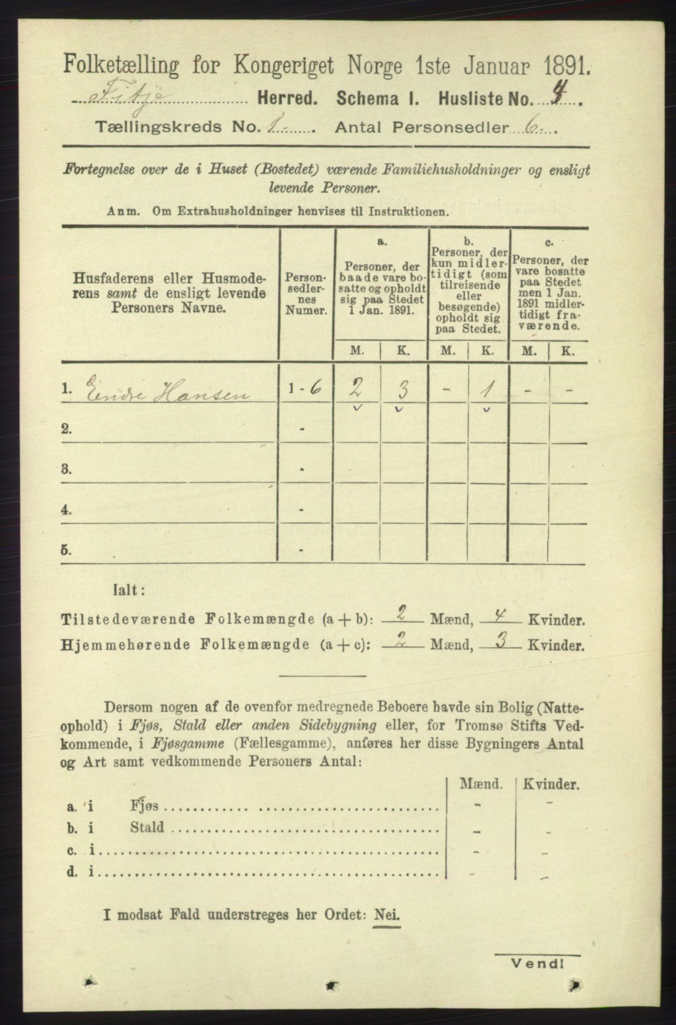 RA, Folketelling 1891 for 1222 Fitjar herred, 1891, s. 23