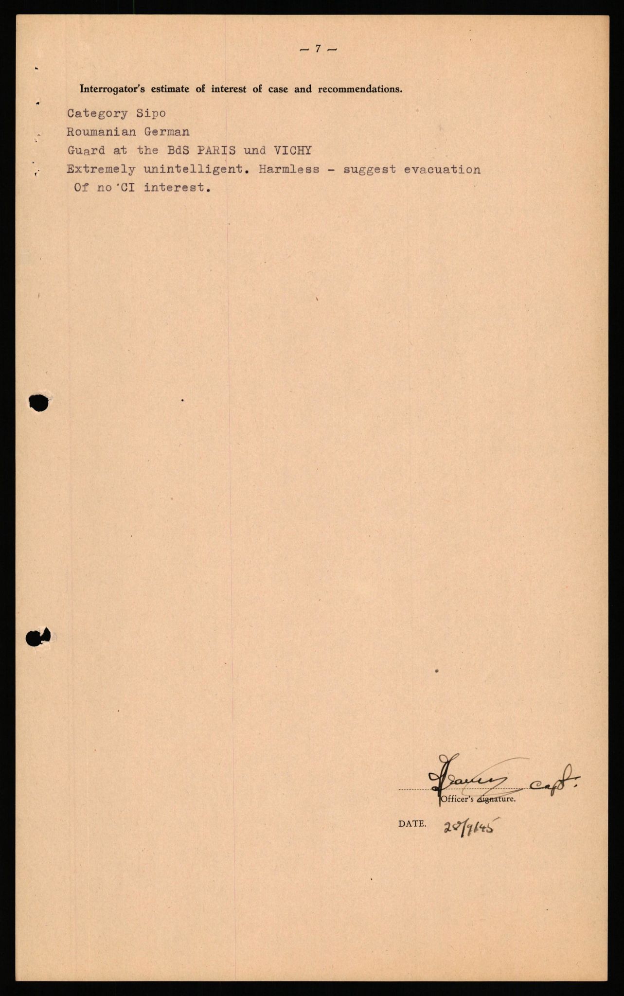 Forsvaret, Forsvarets overkommando II, AV/RA-RAFA-3915/D/Db/L0041: CI Questionaires.  Diverse nasjonaliteter., 1945-1946, s. 551