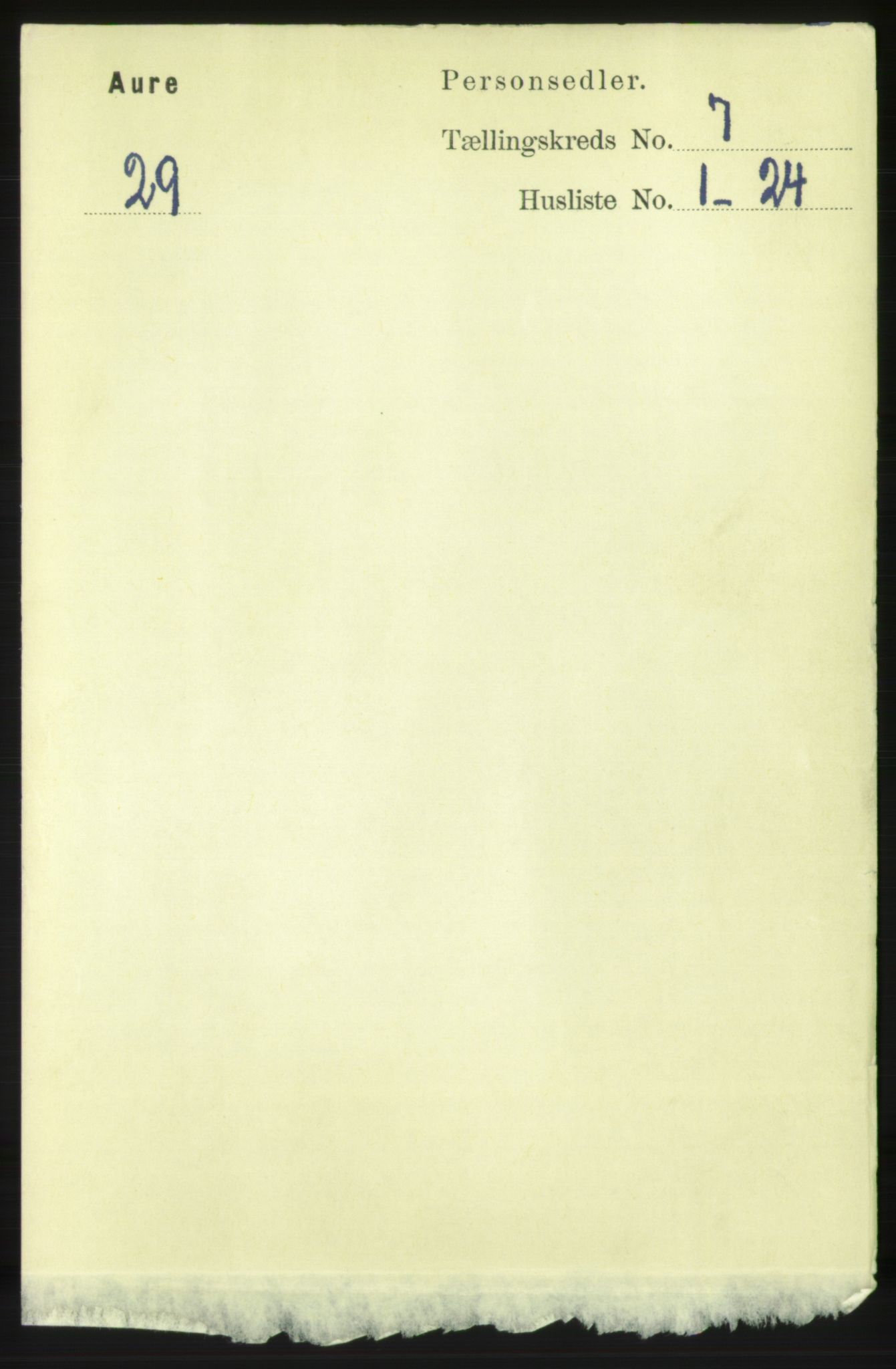 RA, Folketelling 1891 for 1569 Aure herred, 1891, s. 3836