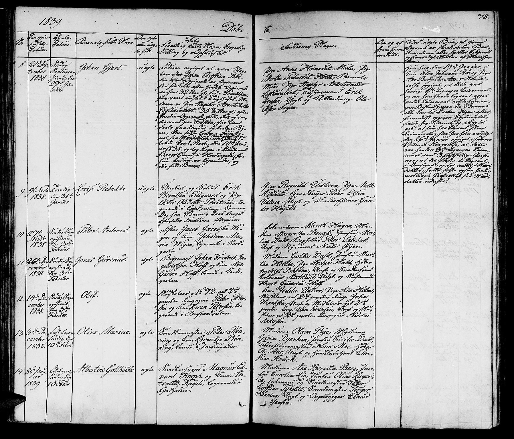 Ministerialprotokoller, klokkerbøker og fødselsregistre - Sør-Trøndelag, SAT/A-1456/602/L0136: Klokkerbok nr. 602C04, 1833-1845, s. 78