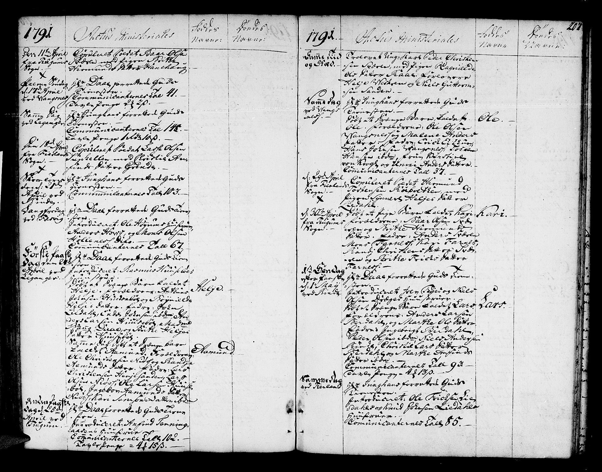 Leikanger sokneprestembete, AV/SAB-A-81001/H/Haa/Haaa/L0004: Ministerialbok nr. A 4, 1770-1791, s. 207