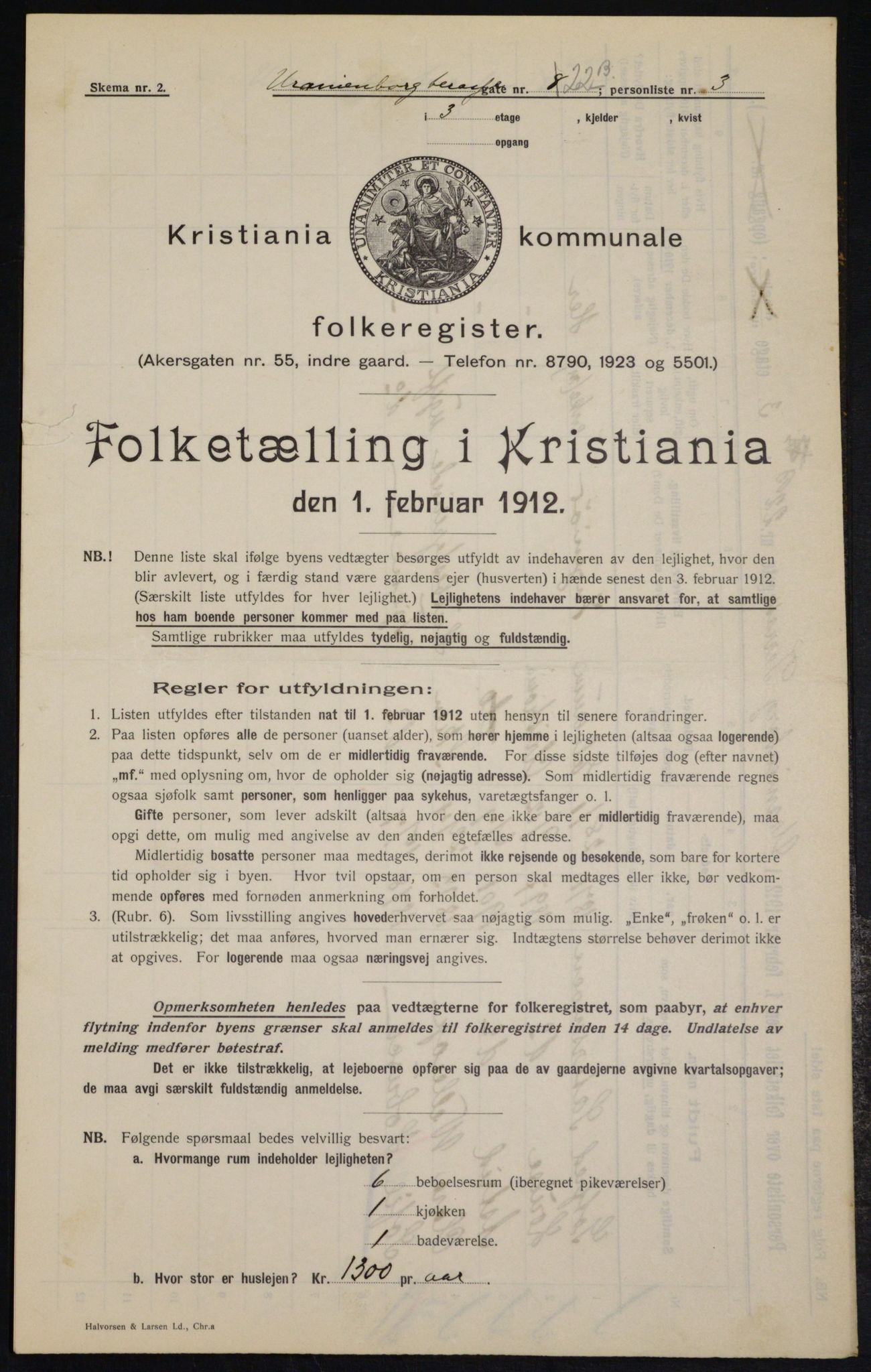 OBA, Kommunal folketelling 1.2.1912 for Kristiania, 1912, s. 120331