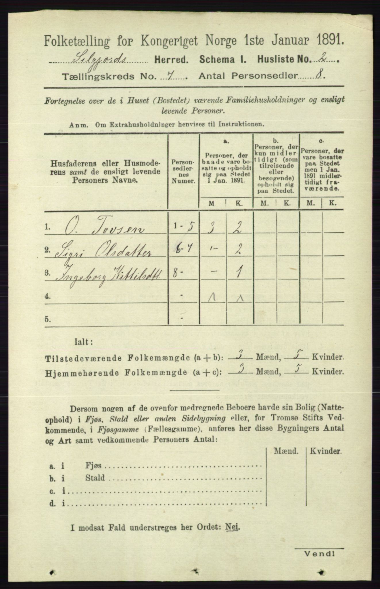 RA, Folketelling 1891 for 0828 Seljord herred, 1891, s. 2565