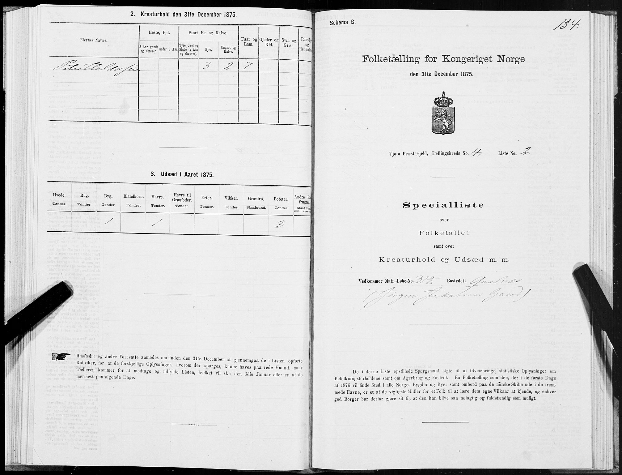 SAT, Folketelling 1875 for 1817P Tjøtta prestegjeld, 1875, s. 2134