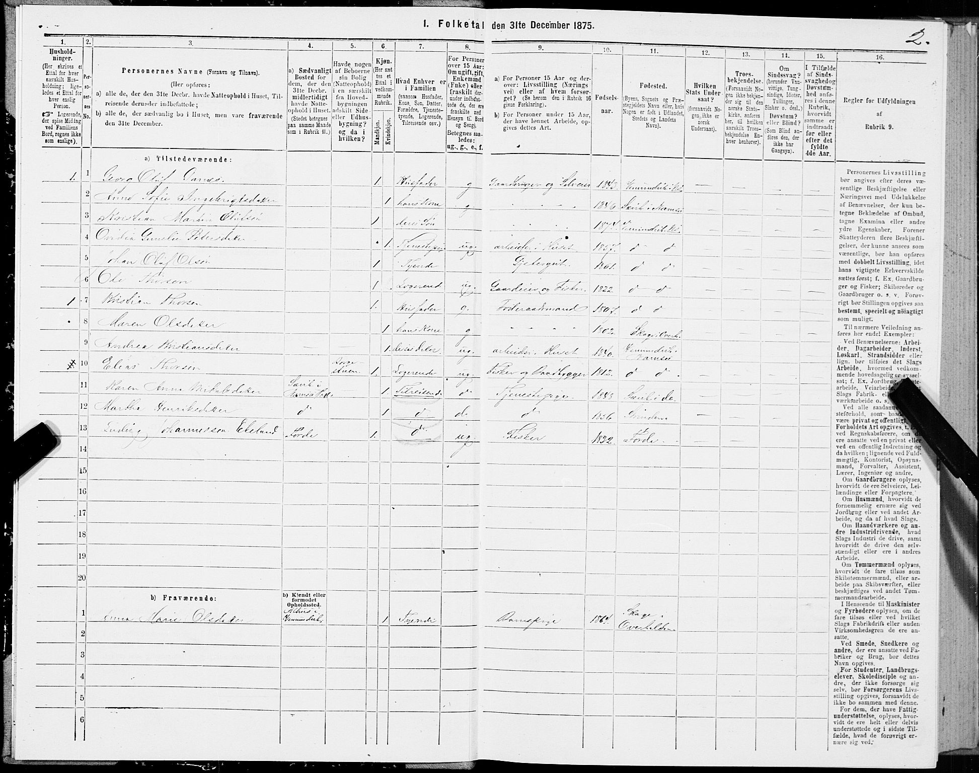 SAT, Folketelling 1875 for 1745L Namsos prestegjeld, Vemundvik sokn og Sævik sokn, 1875, s. 2002