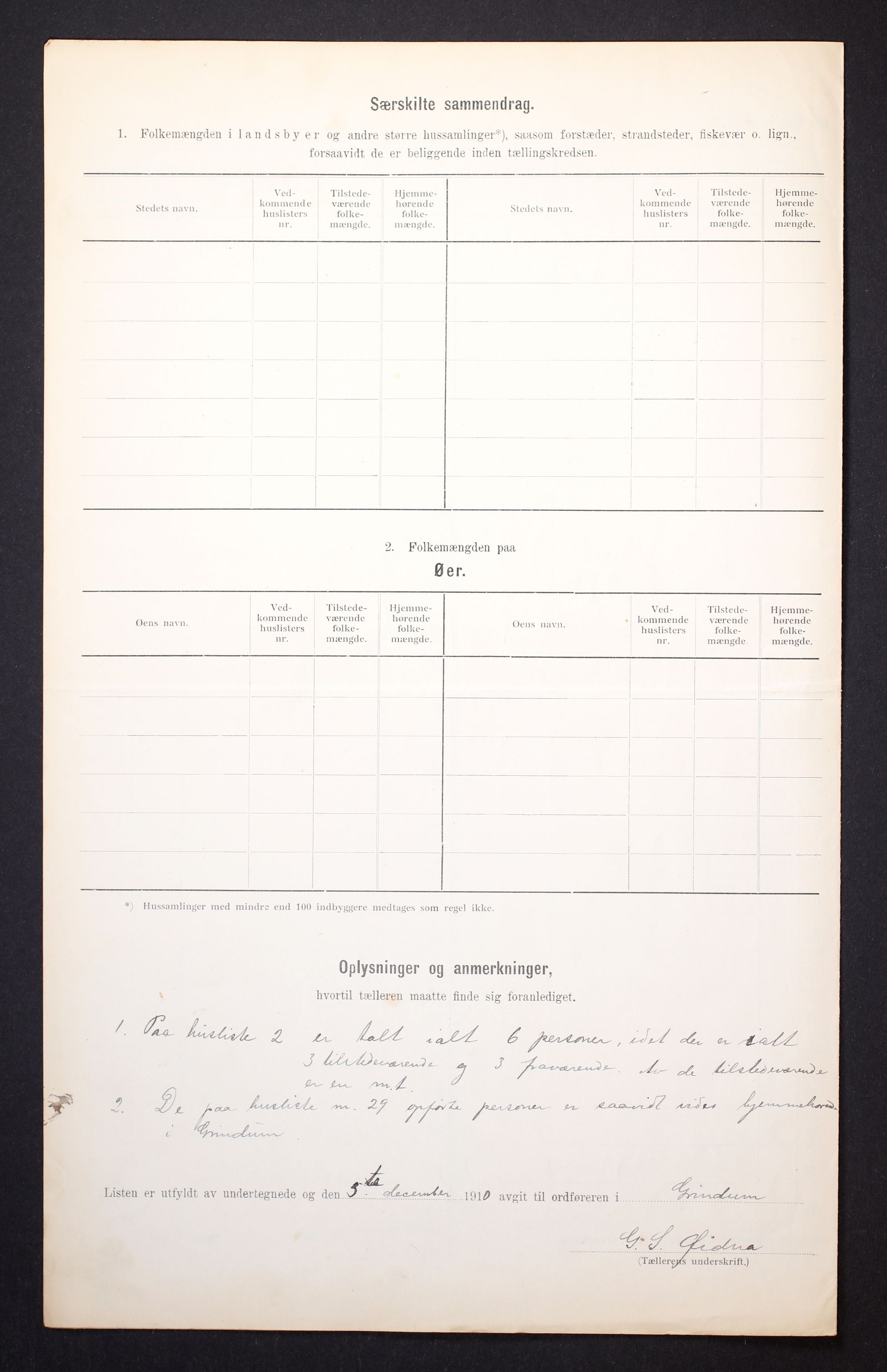 RA, Folketelling 1910 for 1025 Grindheim herred, 1910, s. 8