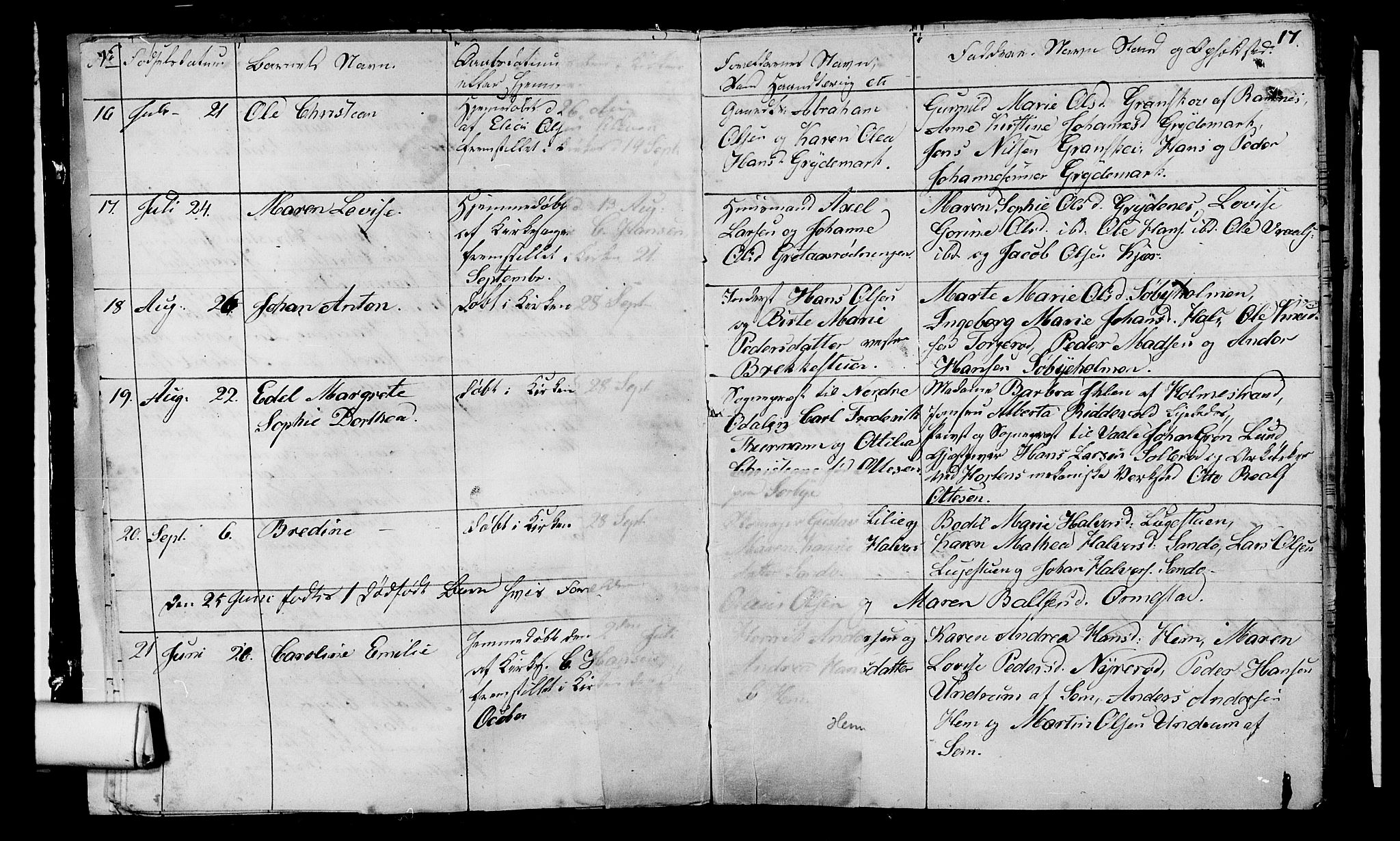 Våle kirkebøker, AV/SAKO-A-334/G/Ga/L0002: Klokkerbok nr. I 2, 1851-1863, s. 16-17