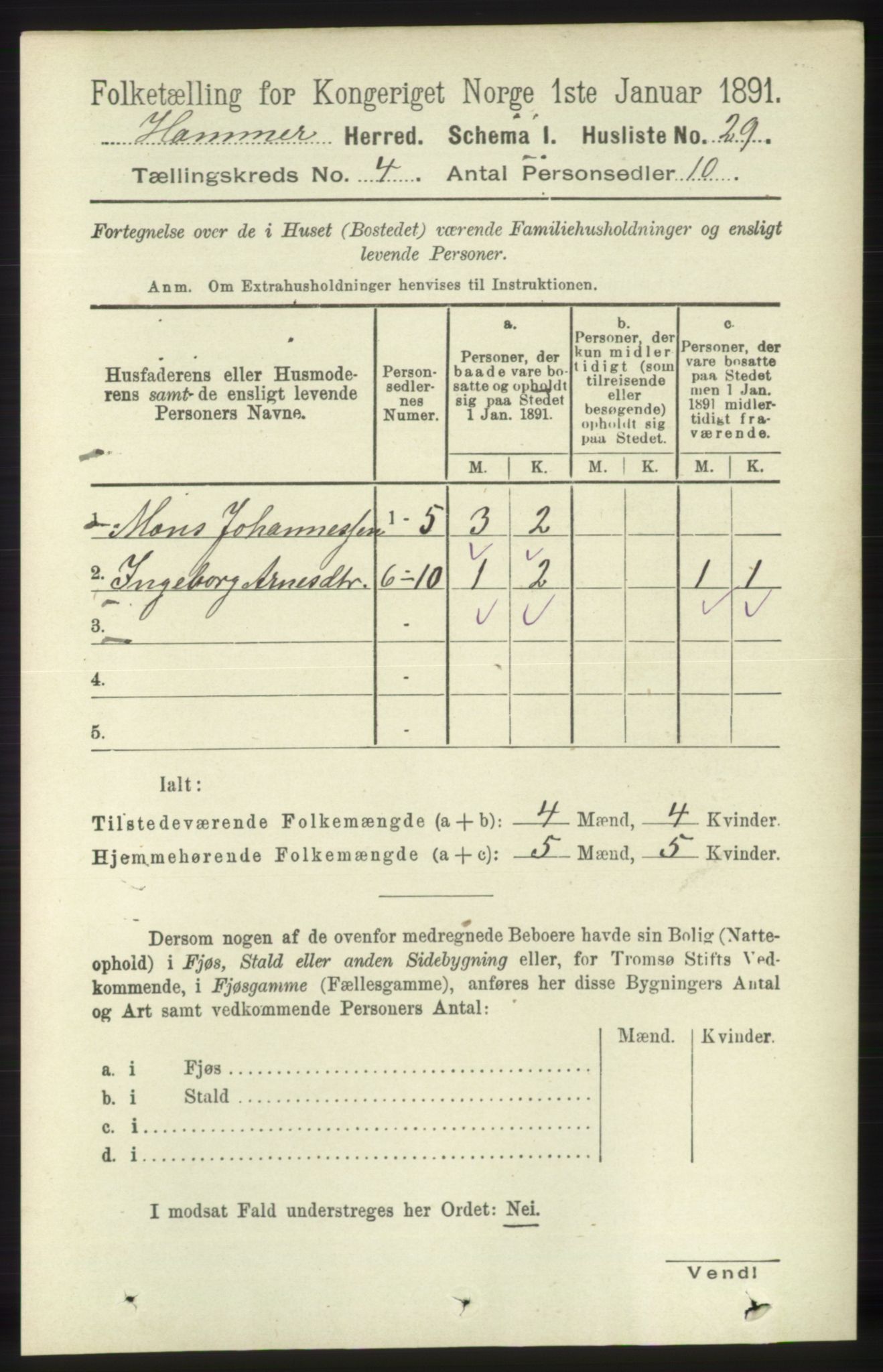 RA, Folketelling 1891 for 1254 Hamre herred, 1891, s. 920