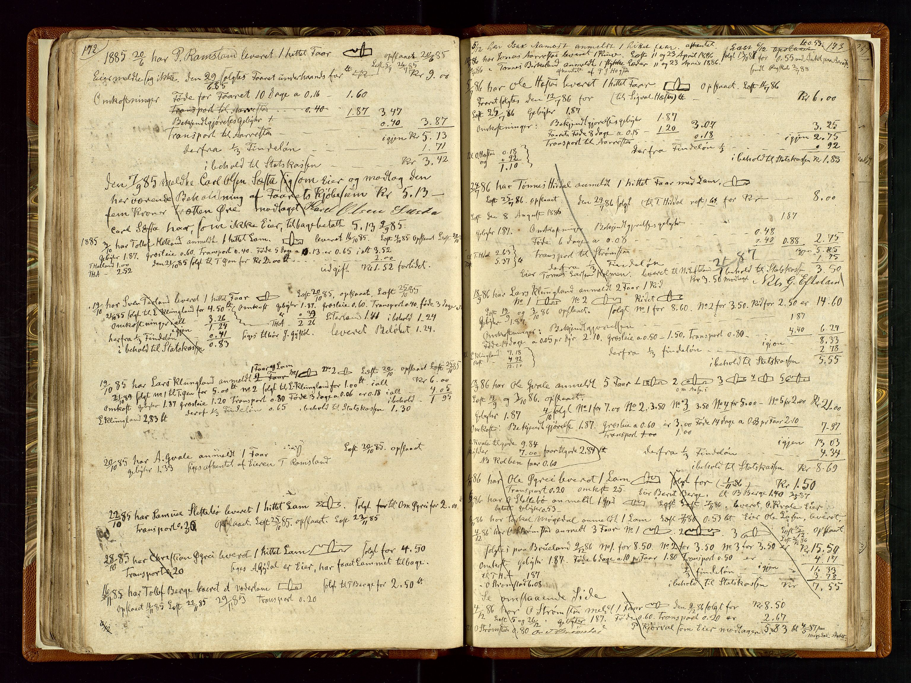 Helleland lensmannskontor, AV/SAST-A-100209/Ya/L0003: Diverseprotokoll, 1842-1960, s. 172-173