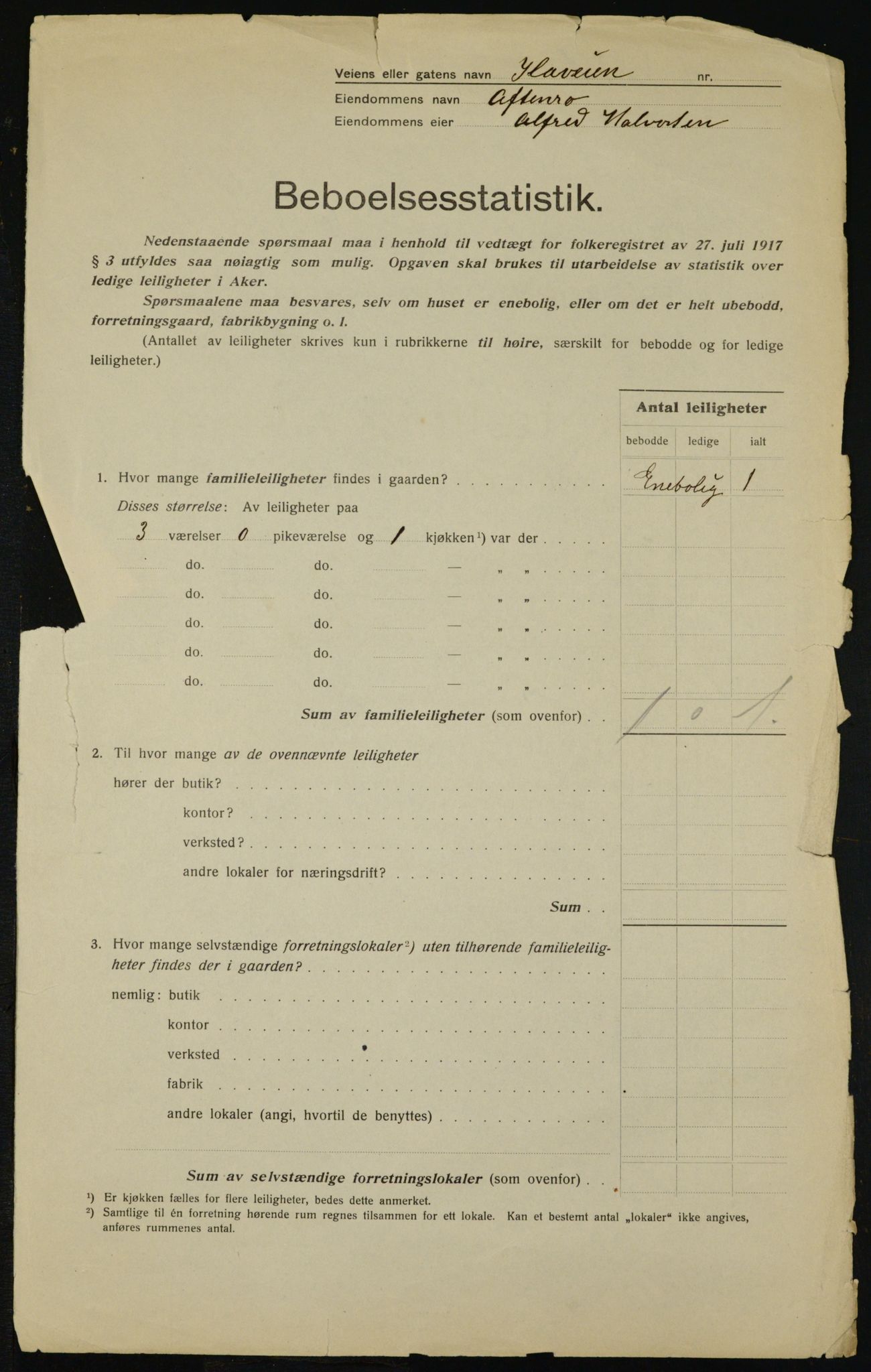OBA, Kommunal folketelling 1.12.1917 for Aker, 1917, s. 23820