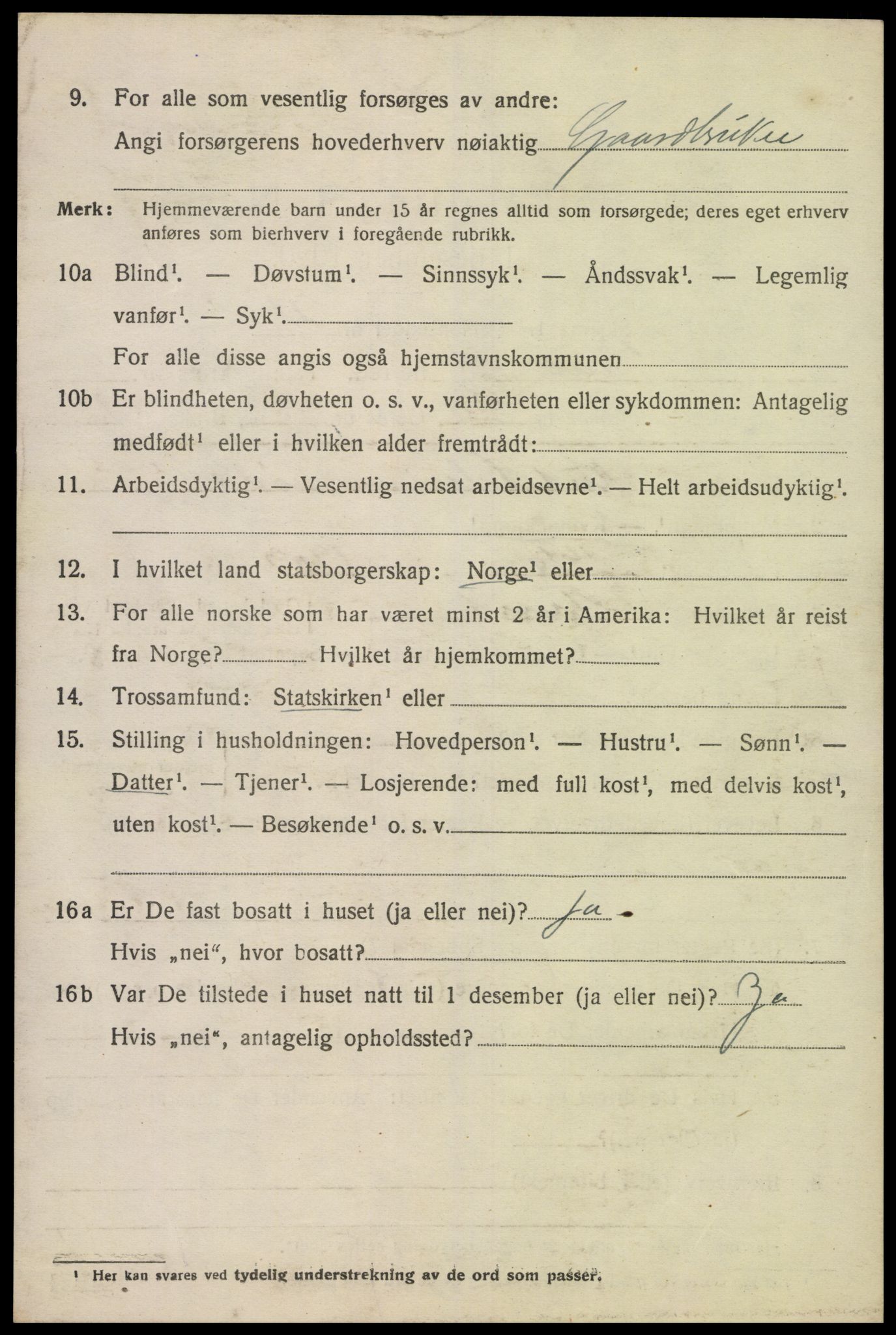 SAK, Folketelling 1920 for 1013 Tveit herred, 1920, s. 3173