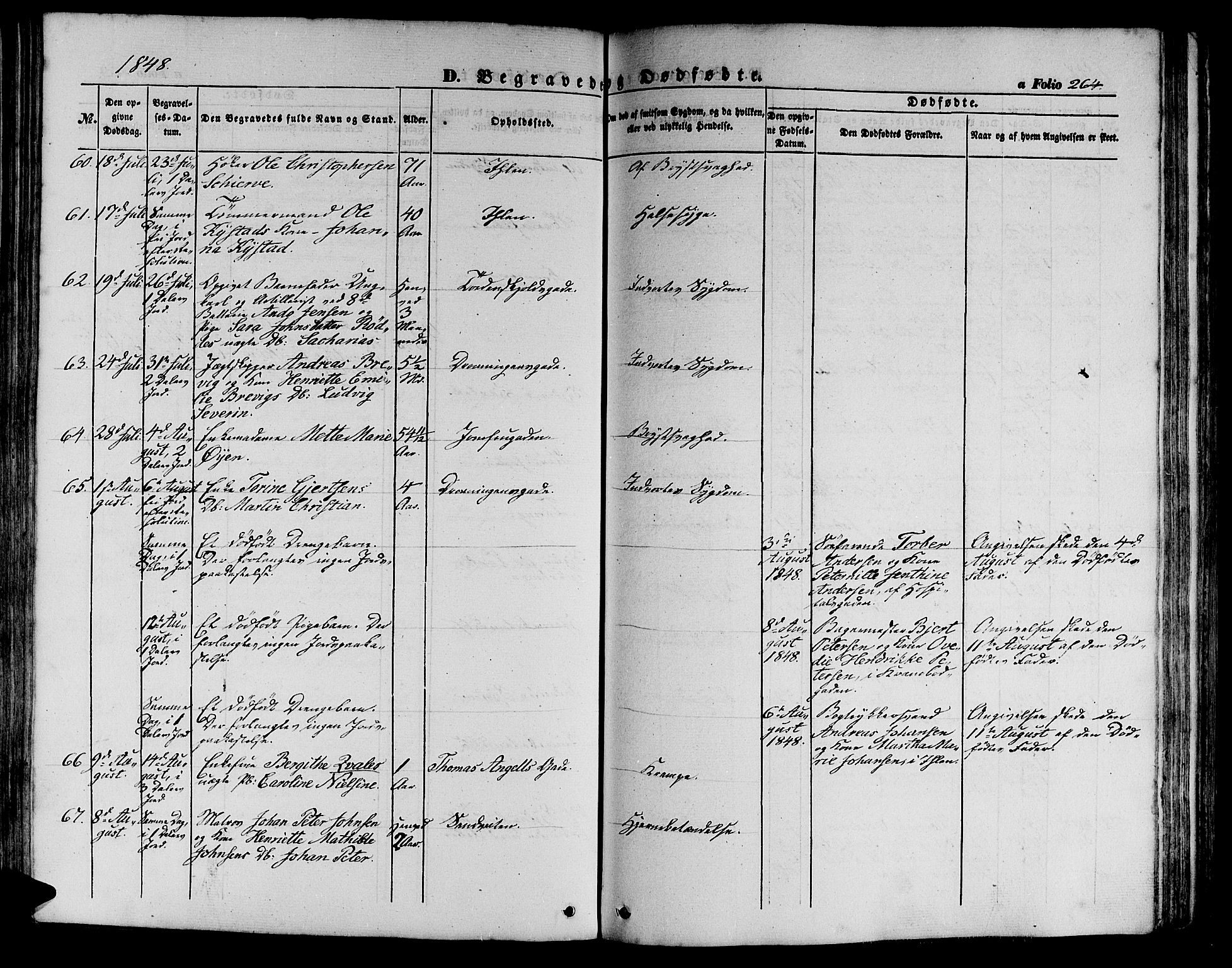 Ministerialprotokoller, klokkerbøker og fødselsregistre - Sør-Trøndelag, AV/SAT-A-1456/602/L0137: Klokkerbok nr. 602C05, 1846-1856, s. 264