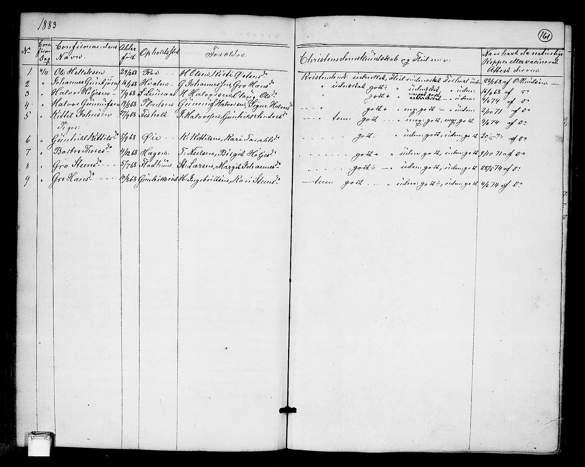 Tinn kirkebøker, AV/SAKO-A-308/G/Ga/L0002: Klokkerbok nr. I 2, 1851-1883, s. 161