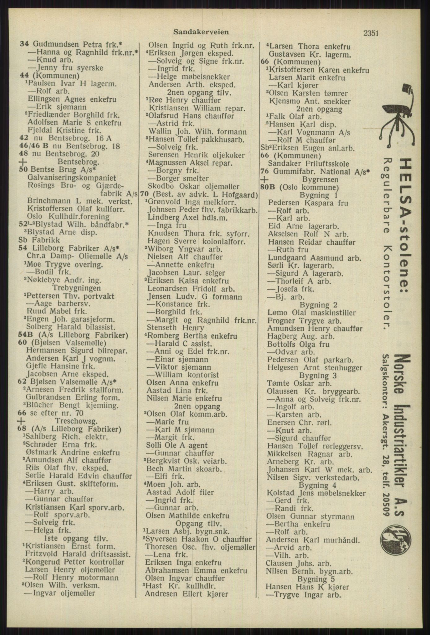 Kristiania/Oslo adressebok, PUBL/-, 1939, s. 2351