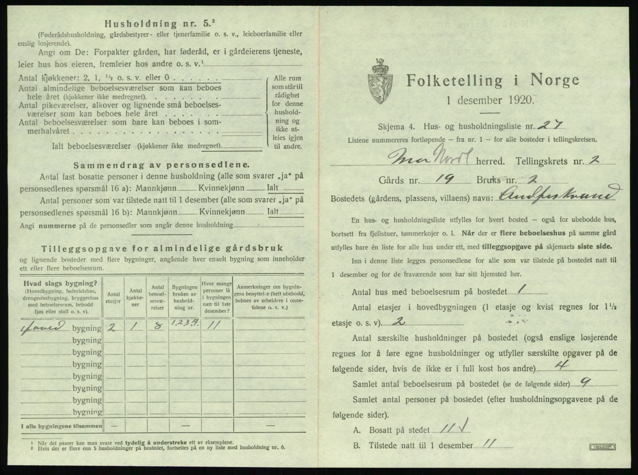 SAT, Folketelling 1920 for 1833 Mo herred, 1920, s. 232