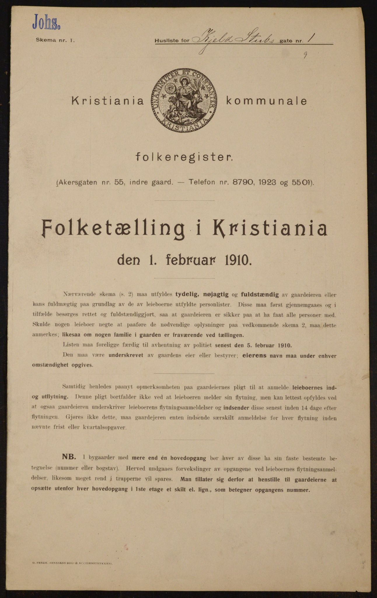OBA, Kommunal folketelling 1.2.1910 for Kristiania, 1910, s. 49805