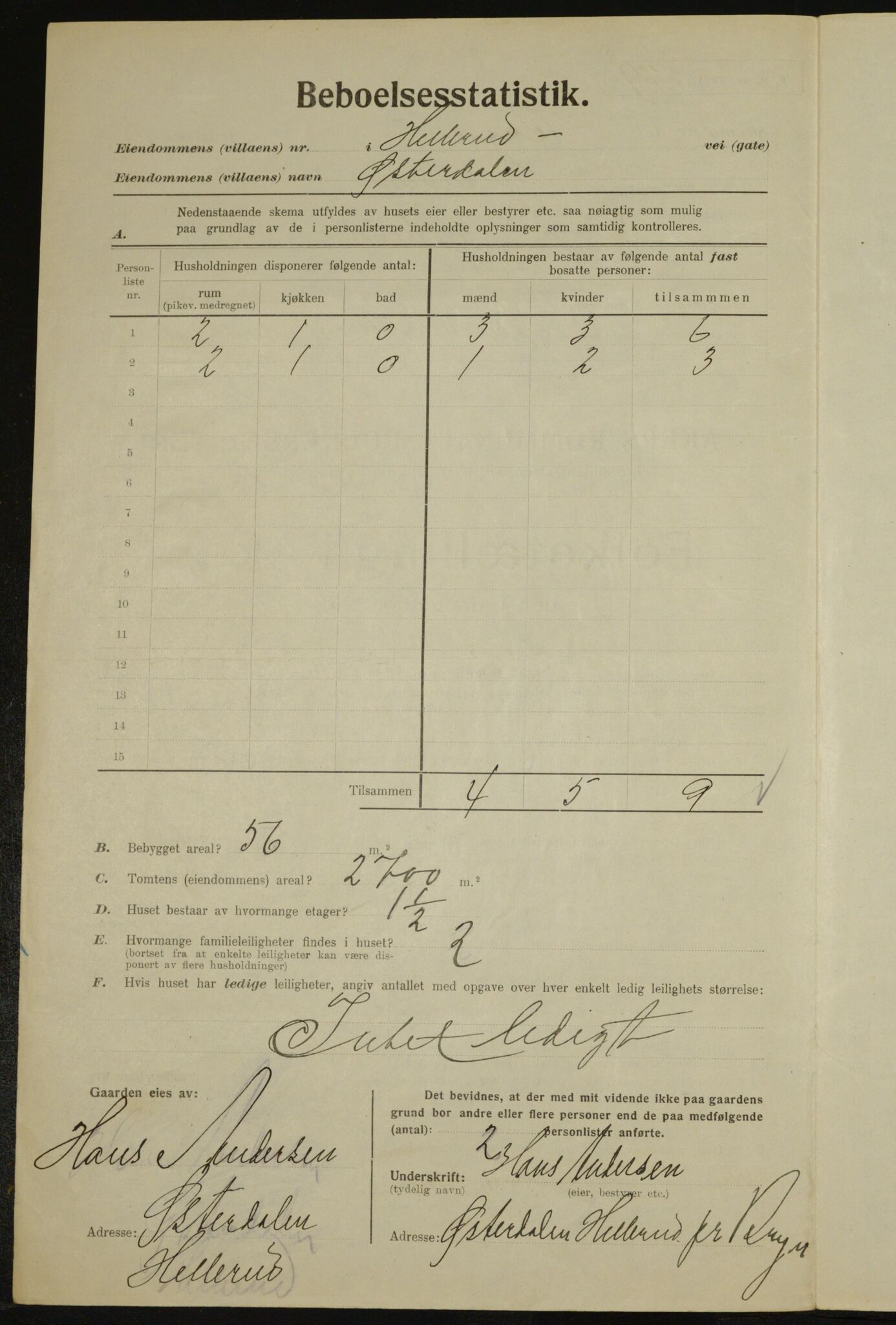 , Kommunal folketelling 1.12.1923 for Aker, 1923, s. 26067