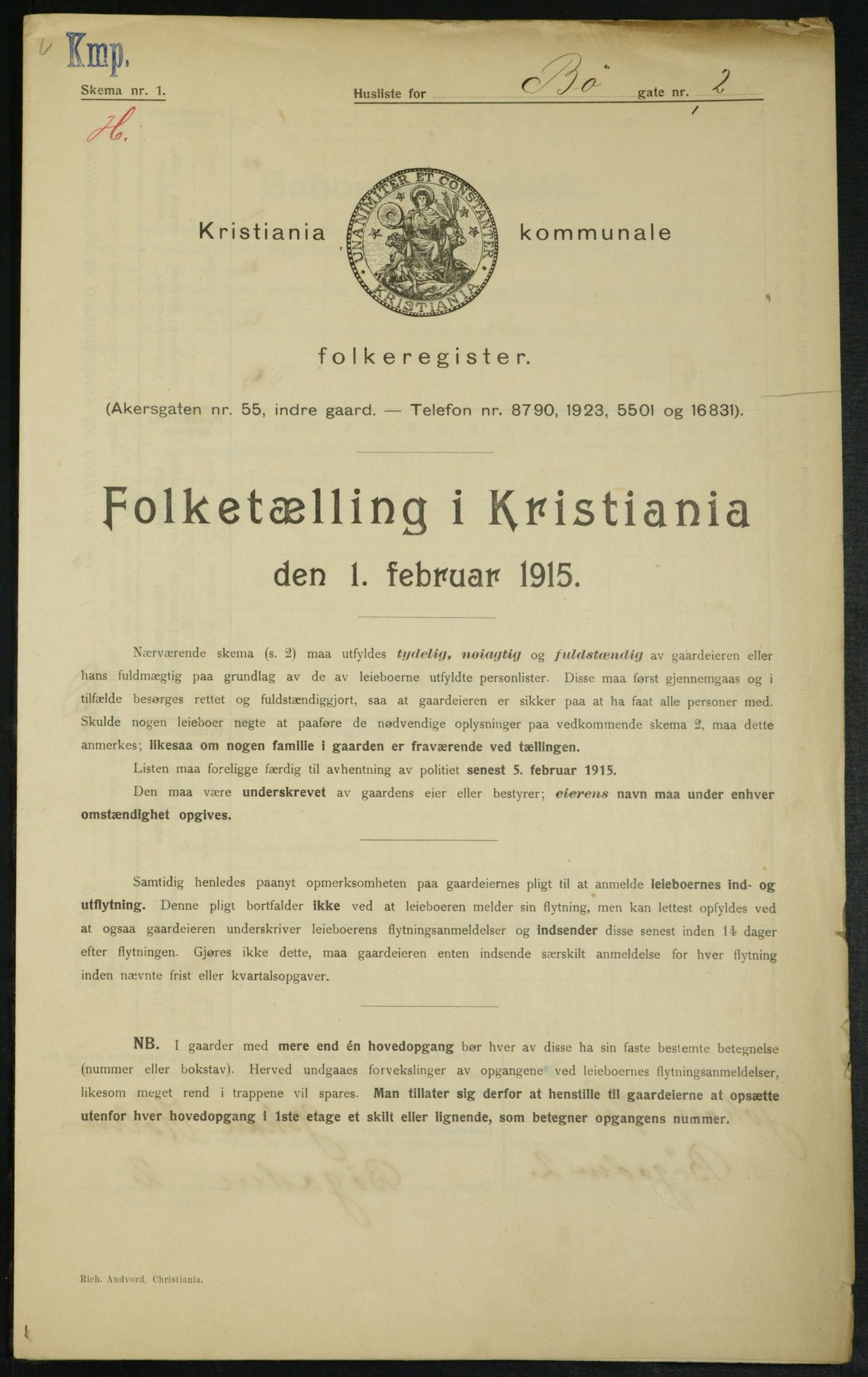 OBA, Kommunal folketelling 1.2.1915 for Kristiania, 1915, s. 11149