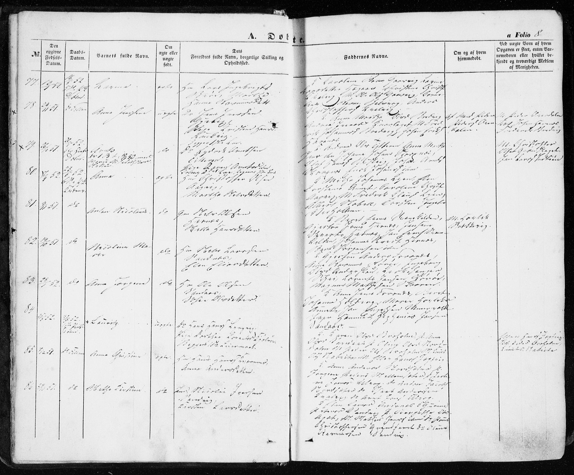 Ministerialprotokoller, klokkerbøker og fødselsregistre - Sør-Trøndelag, SAT/A-1456/634/L0530: Ministerialbok nr. 634A06, 1852-1860, s. 8