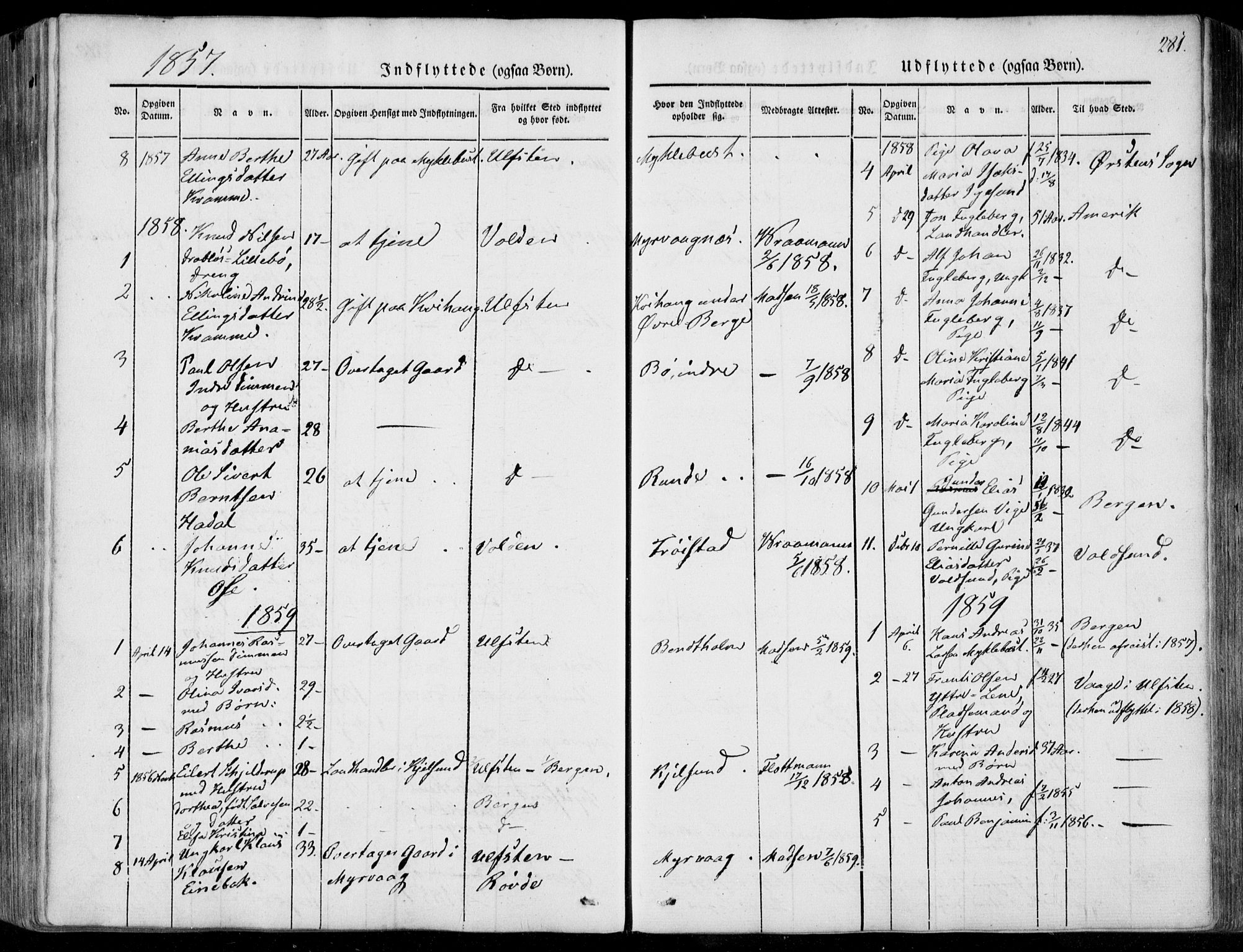Ministerialprotokoller, klokkerbøker og fødselsregistre - Møre og Romsdal, AV/SAT-A-1454/507/L0070: Ministerialbok nr. 507A05, 1842-1873, s. 281
