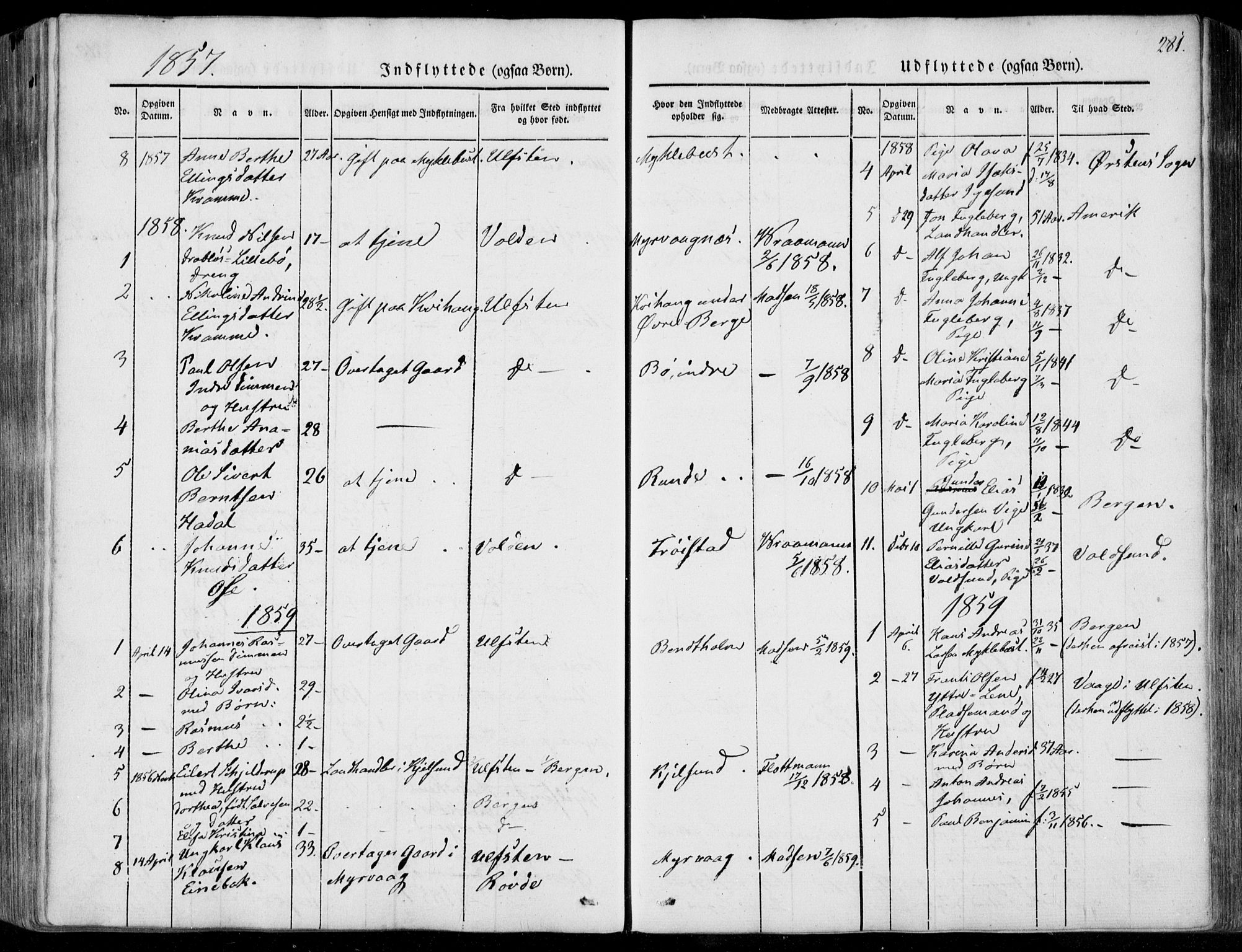 Ministerialprotokoller, klokkerbøker og fødselsregistre - Møre og Romsdal, SAT/A-1454/507/L0070: Ministerialbok nr. 507A05, 1842-1873, s. 281