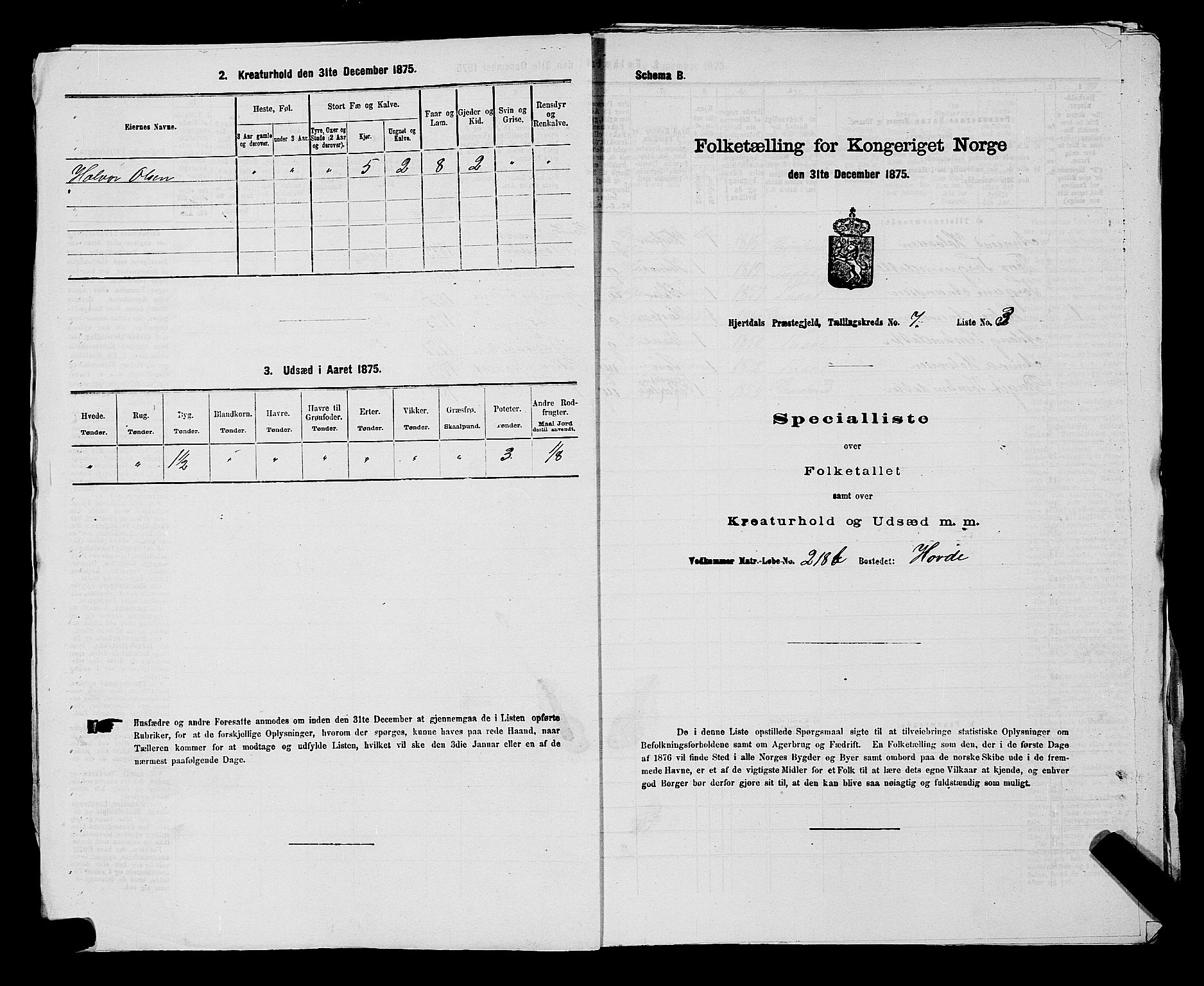 SAKO, Folketelling 1875 for 0827P Hjartdal prestegjeld, 1875, s. 956