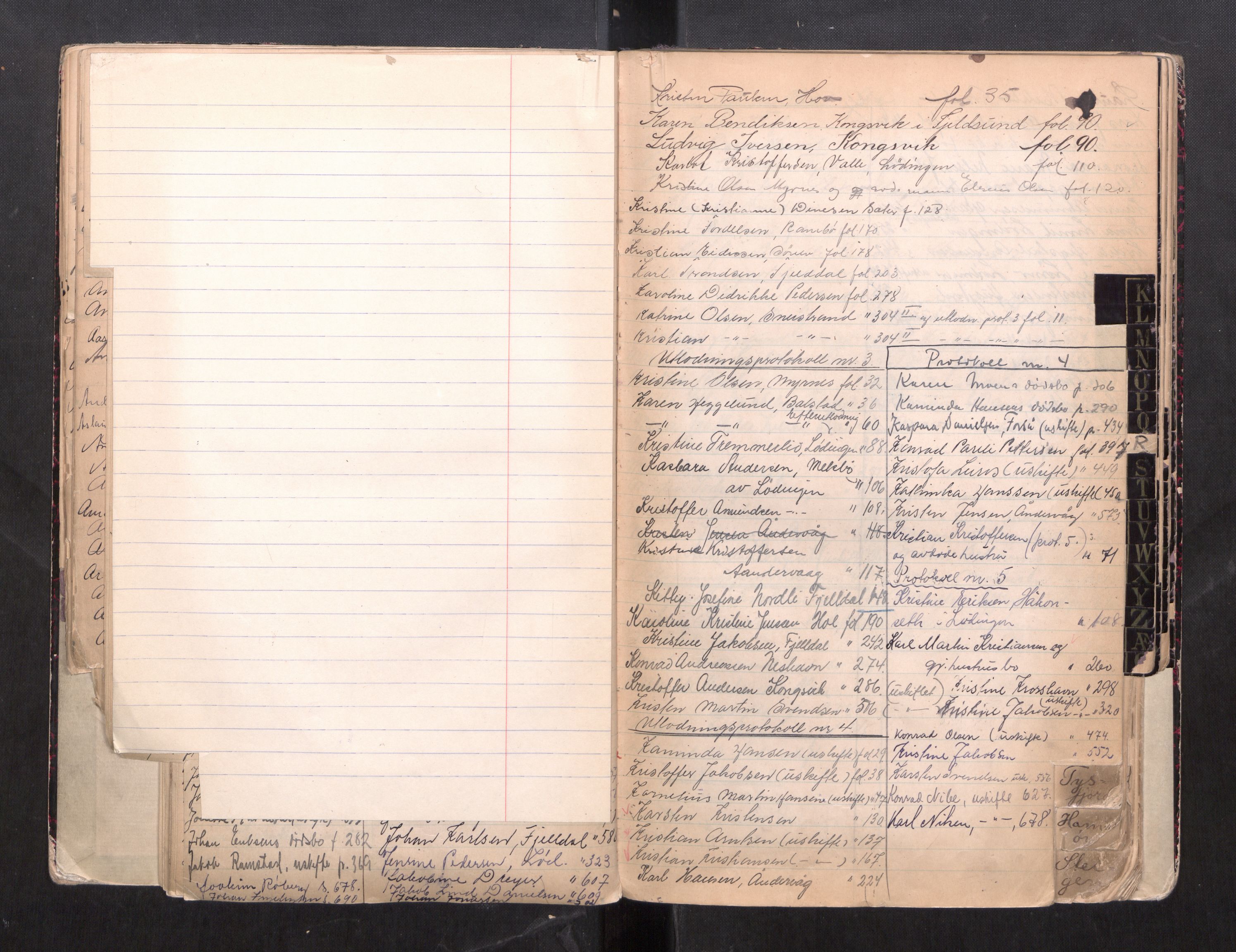 Steigen og Ofoten sorenskriveri, AV/SAT-A-0030/1/3/3C/L0002: Register til skifteslutningsprotokoll, 1917-1947