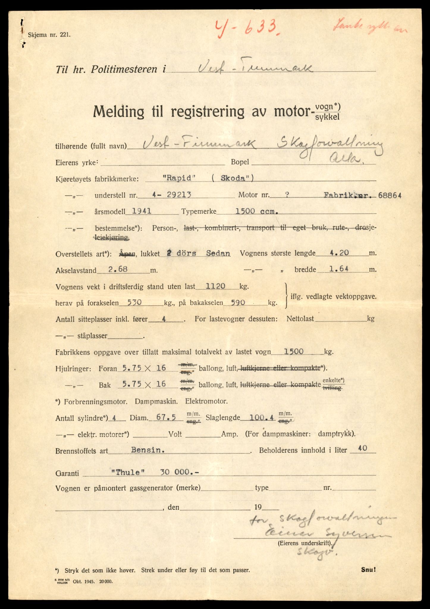 Møre og Romsdal vegkontor - Ålesund trafikkstasjon, AV/SAT-A-4099/F/Fe/L0045: Registreringskort for kjøretøy T 14320 - T 14444, 1927-1998, s. 2597