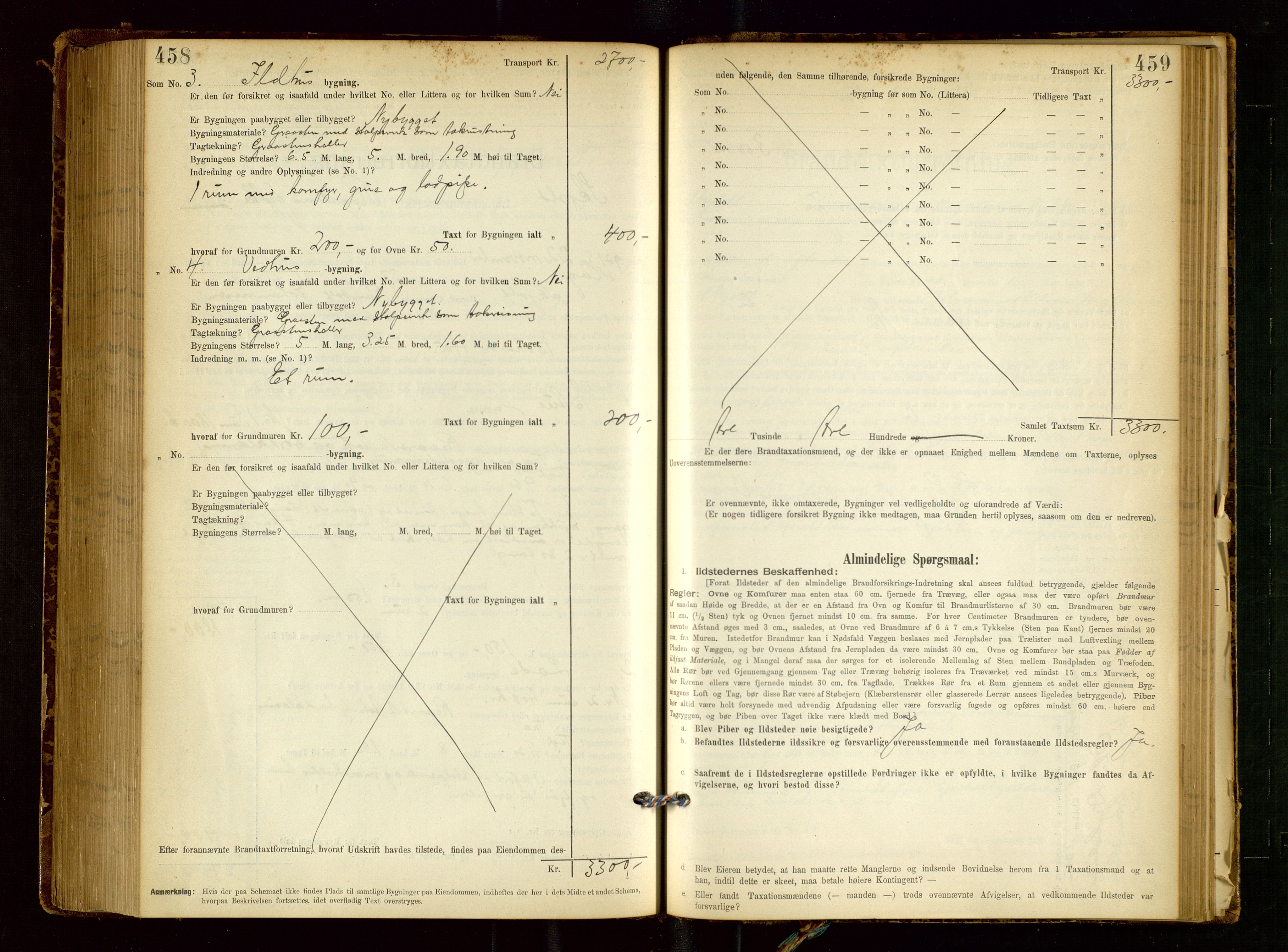 Skjold lensmannskontor, SAST/A-100182/Gob/L0001: "Brandtaxationsprotokol for Skjold Lensmandsdistrikt Ryfylke Fogderi", 1894-1939, s. 458-459