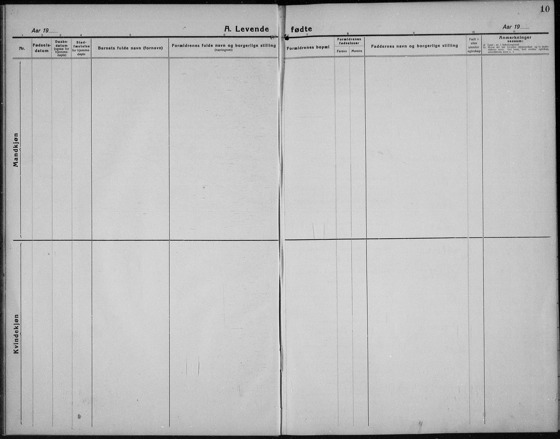 Nord-Odal prestekontor, SAH/PREST-032/H/Ha/Hab/L0004: Klokkerbok nr. 4, 1921-1936, s. 10