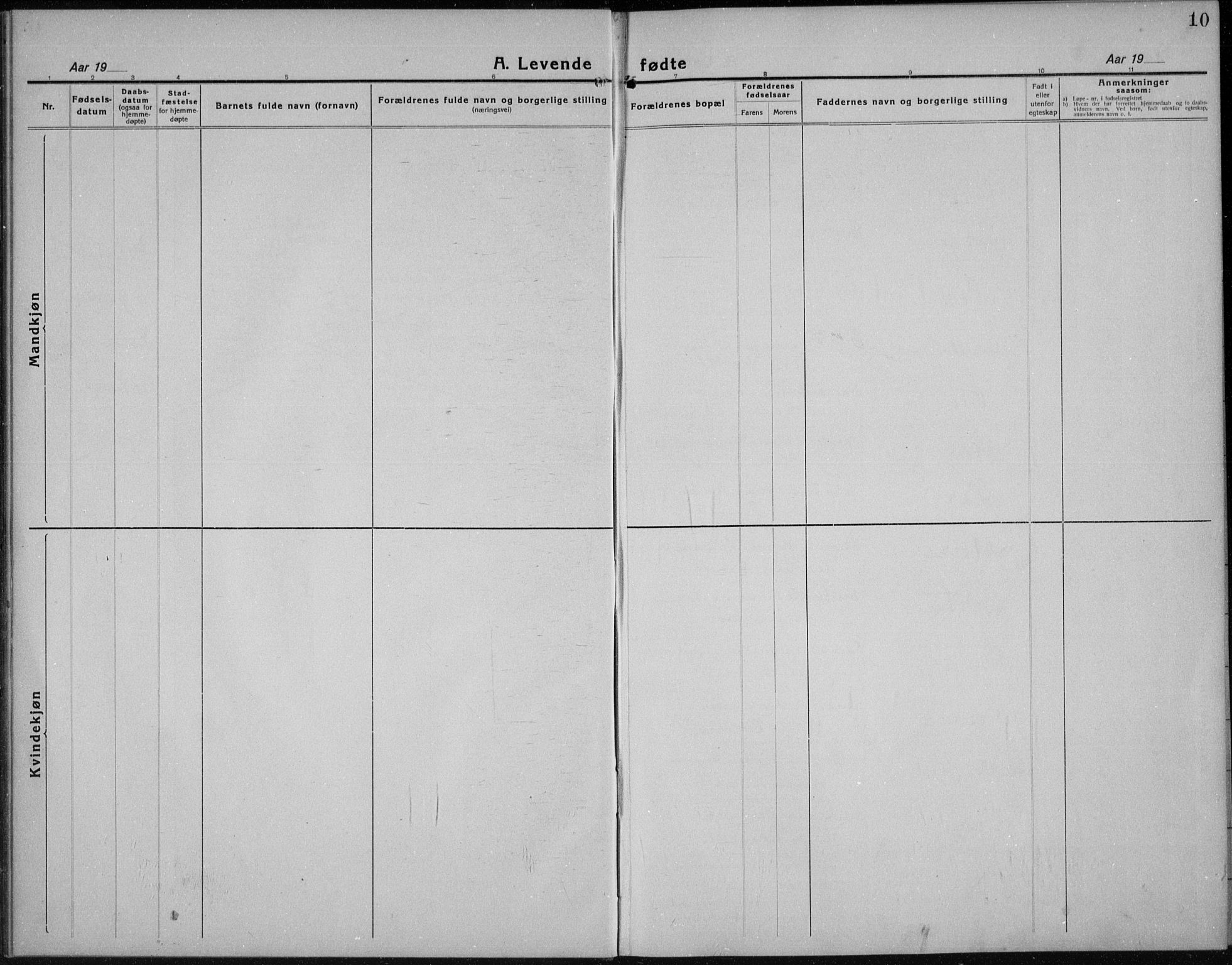 Nord-Odal prestekontor, AV/SAH-PREST-032/H/Ha/Hab/L0004: Klokkerbok nr. 4, 1921-1936, s. 10