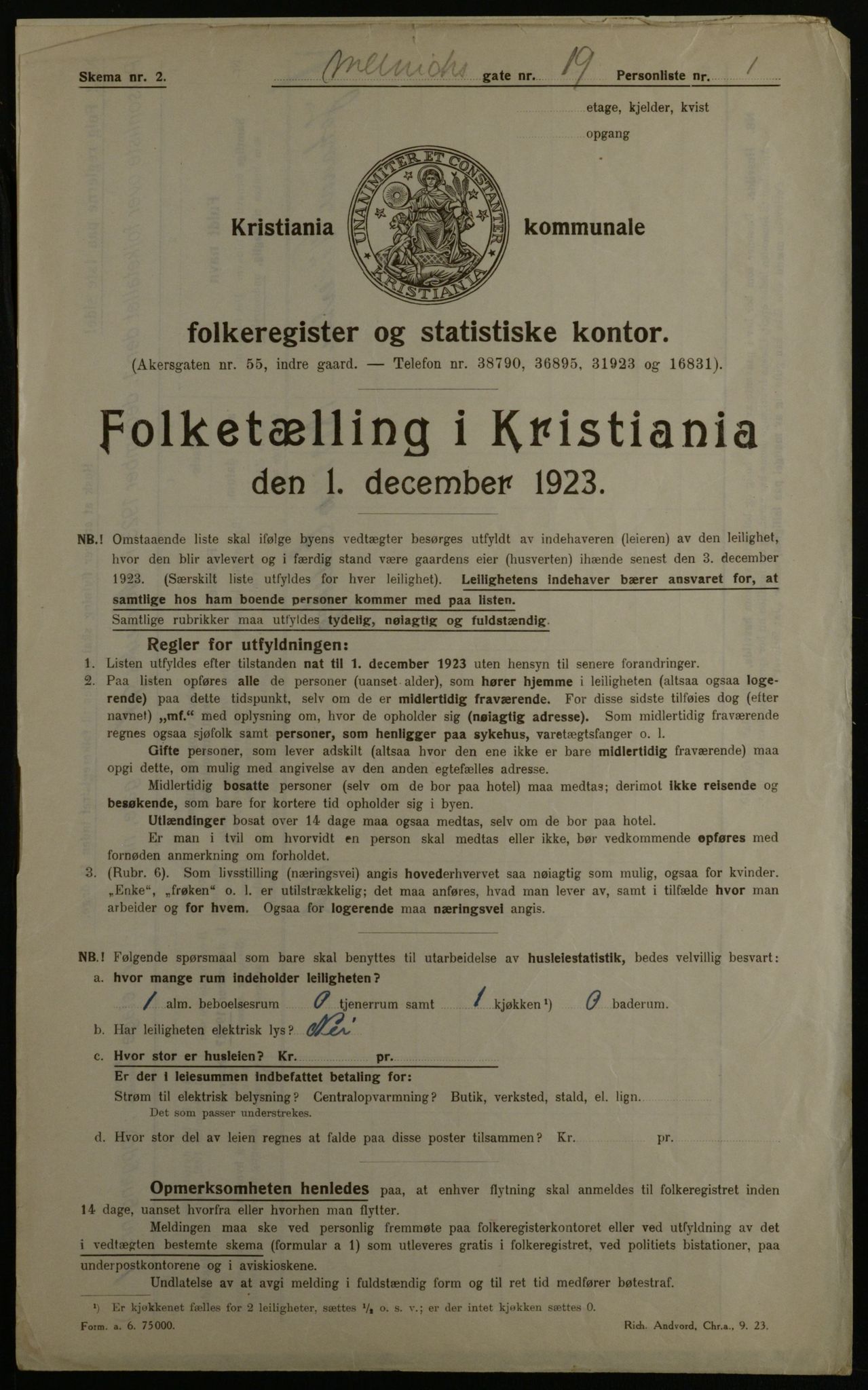 OBA, Kommunal folketelling 1.12.1923 for Kristiania, 1923, s. 1568