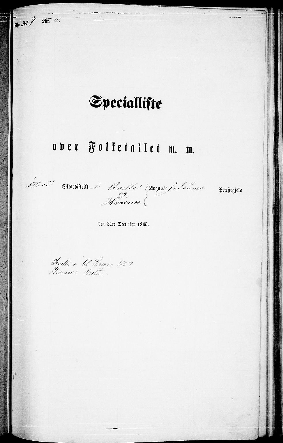 RA, Folketelling 1865 for 0727P Hedrum prestegjeld, 1865, s. 129