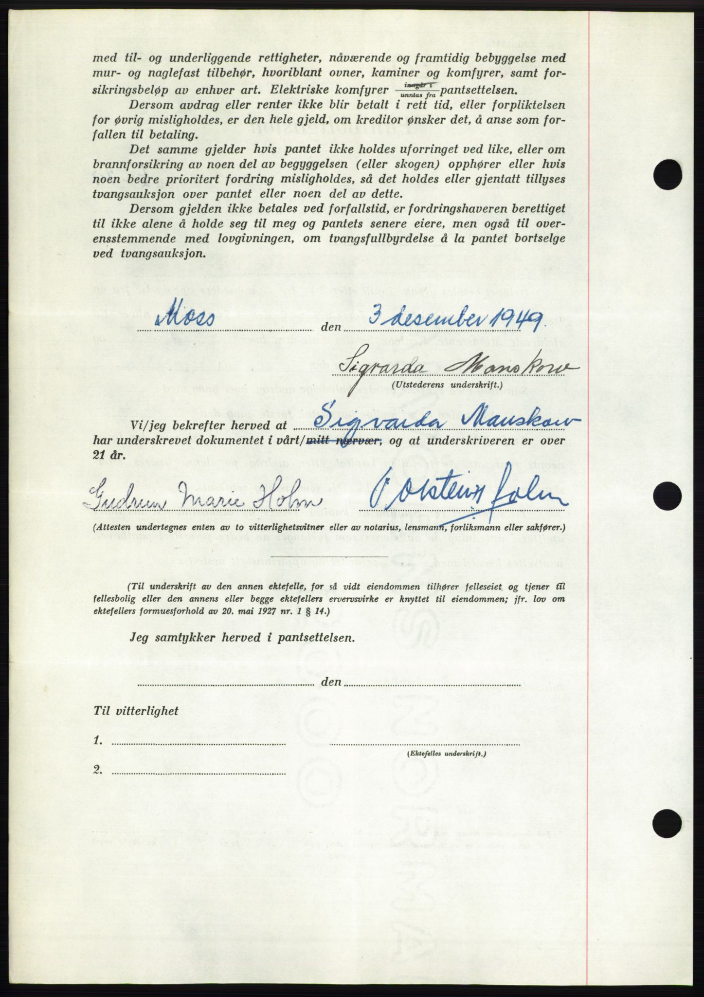 Moss sorenskriveri, SAO/A-10168: Pantebok nr. B23, 1949-1950, Dagboknr: 3780/1949
