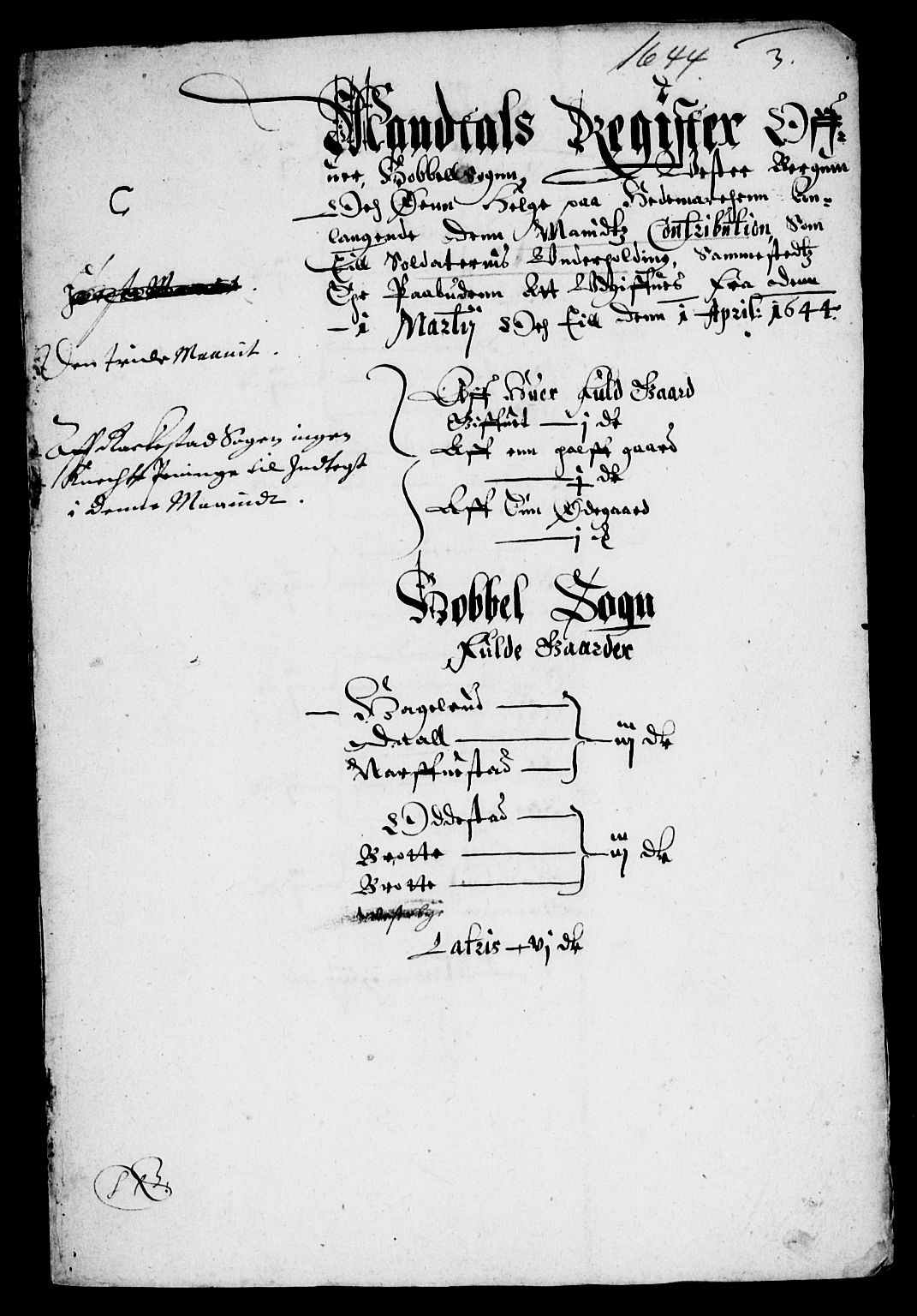 Rentekammeret inntil 1814, Reviderte regnskaper, Lensregnskaper, AV/RA-EA-5023/R/Rb/Rbd/L0004: Maria kirke prosti gods og Rakkestad len, 1641-1644