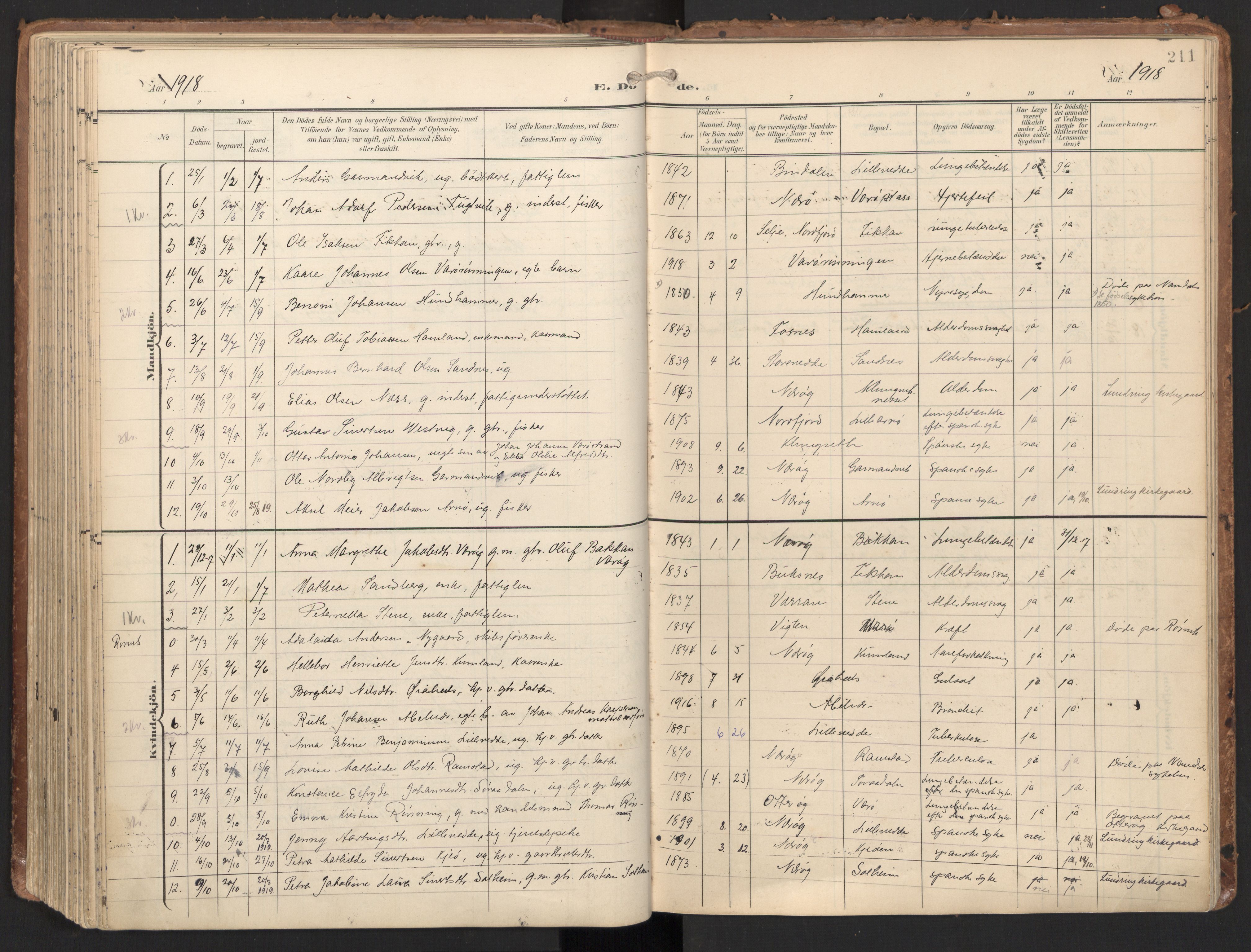 Ministerialprotokoller, klokkerbøker og fødselsregistre - Nord-Trøndelag, AV/SAT-A-1458/784/L0677: Ministerialbok nr. 784A12, 1900-1920, s. 211