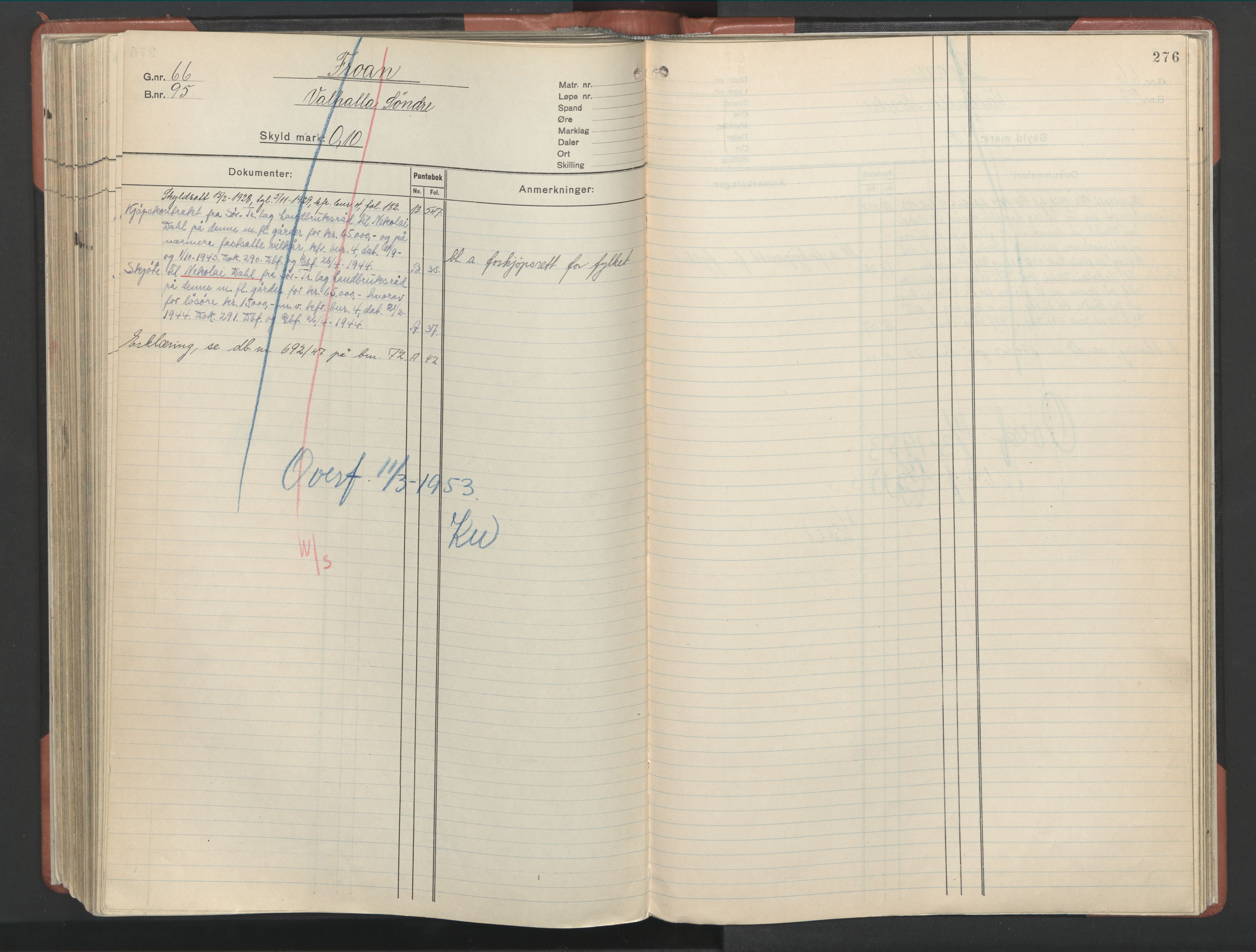 Hitra sorenskriveri, AV/SAT-A-0018/2/2A/L0007: Panteregister nr. 7, s. 276